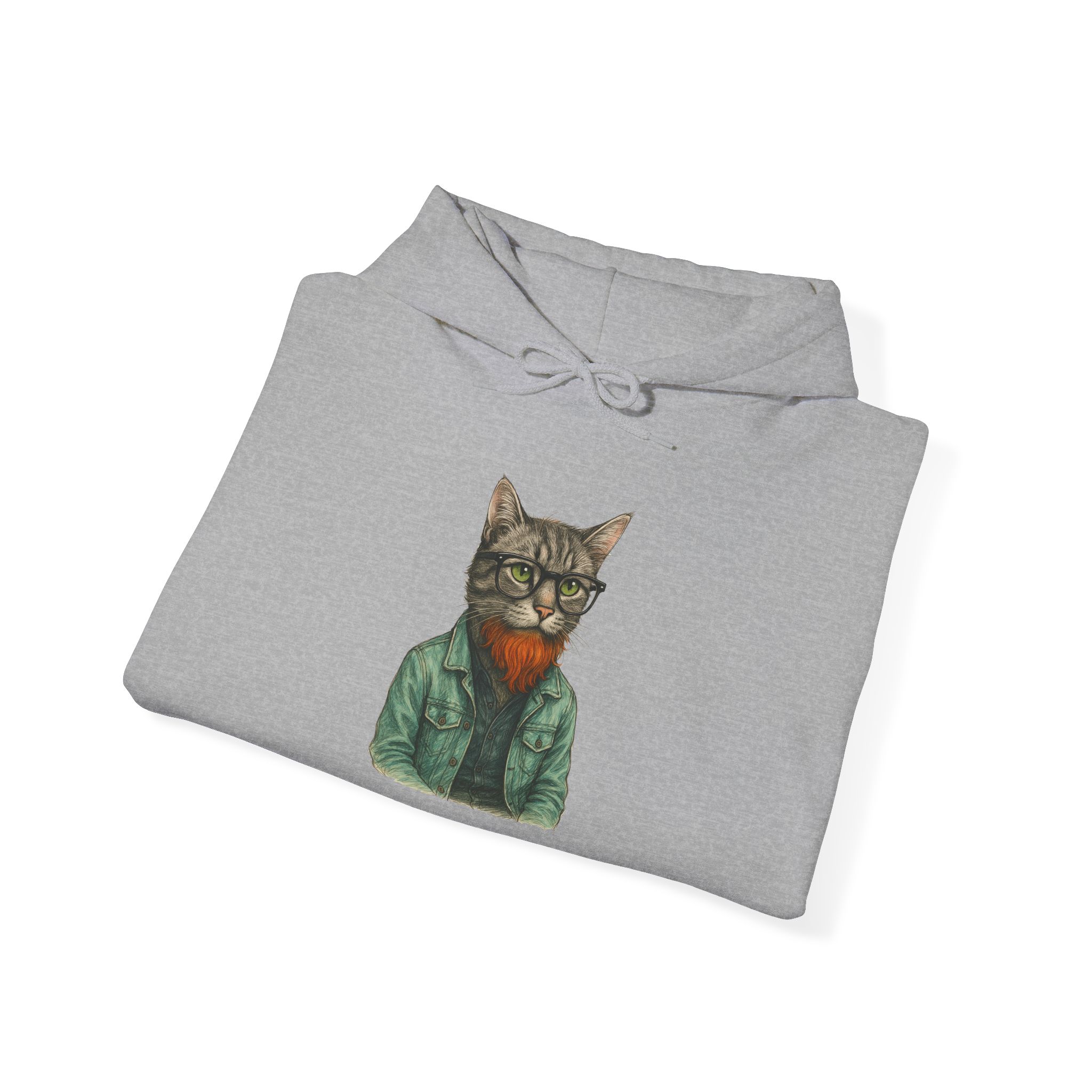 Hipster Cat Hoodie – Kitty Hoodie – Boho Cat sweatshirt hipster print - Image 9