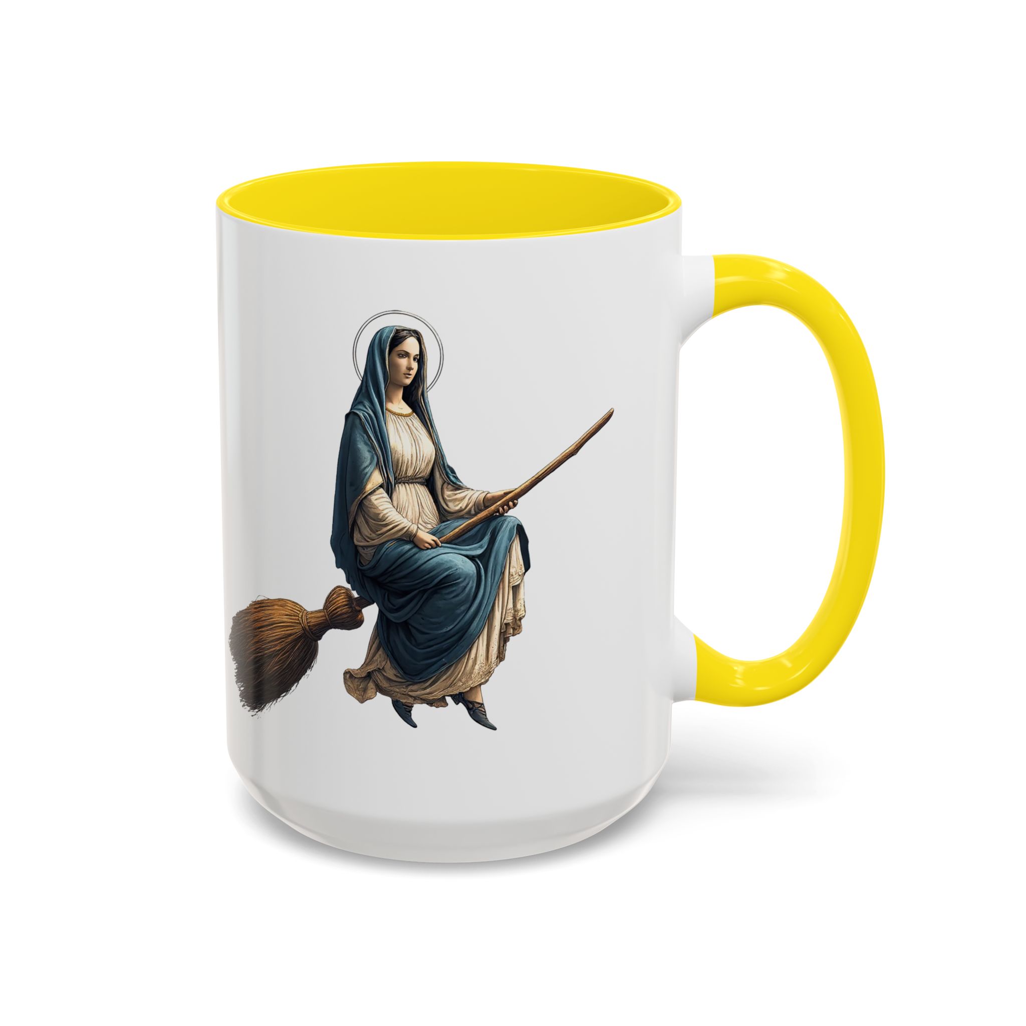 Funny Mug coffee lover gift for her Virgin Mary witch broom Sarcastic mug office accessory tea cup religious design unique - Image 61