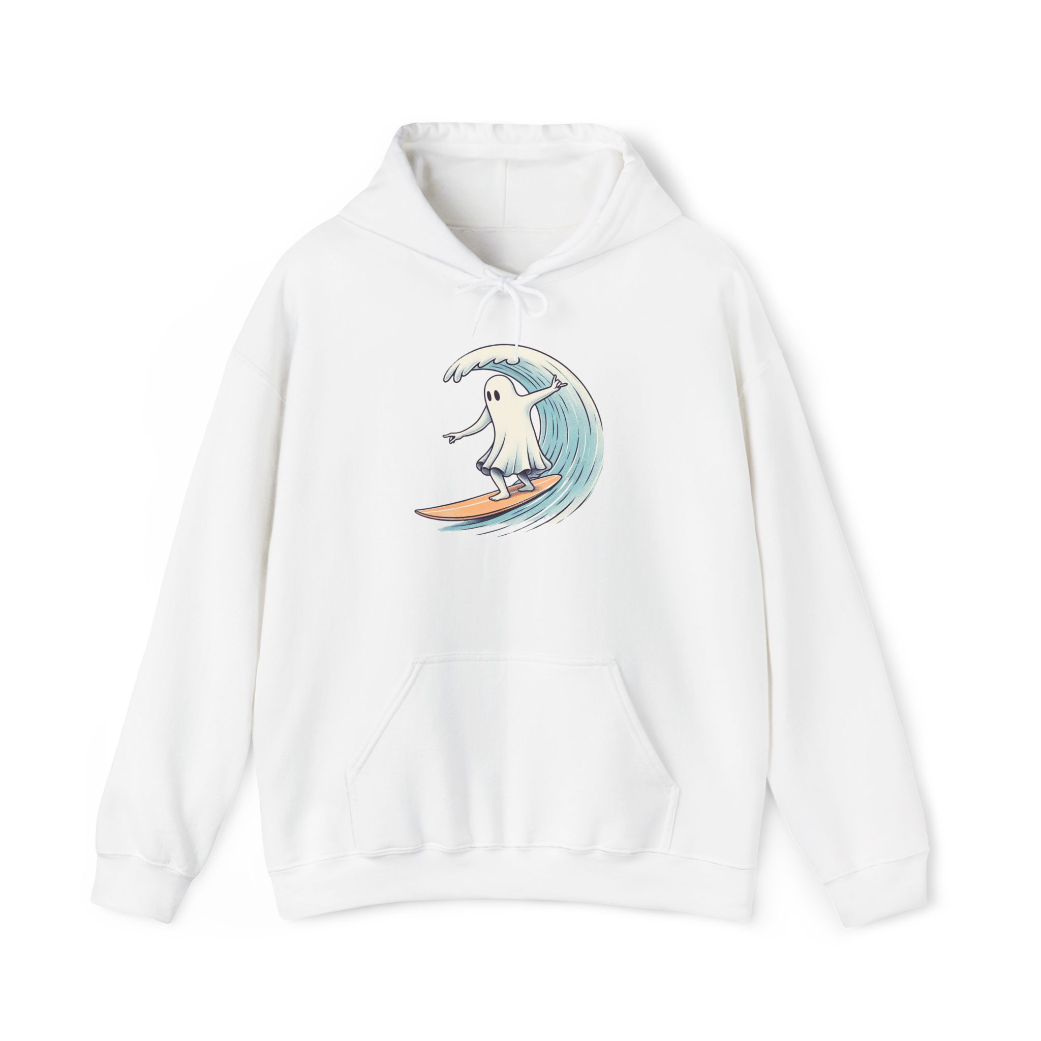 Surf Ghost Hoodie – Beach sweatshirt – Boho Ghost Hoodie surf print ghost - Image 4