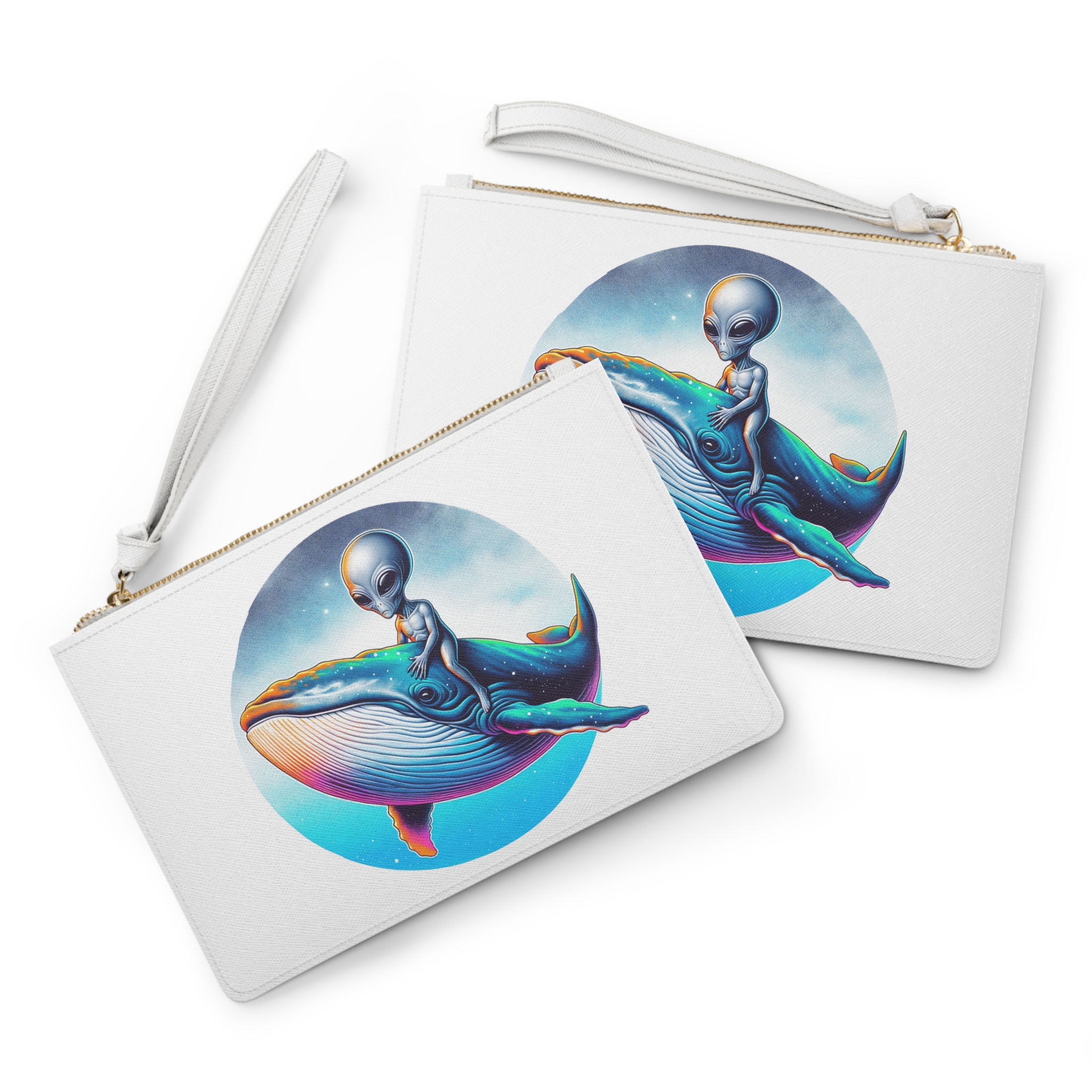 Evening bag alien pouch extraterrestrial whale fantasy funny vintage large size graphic - Image 2