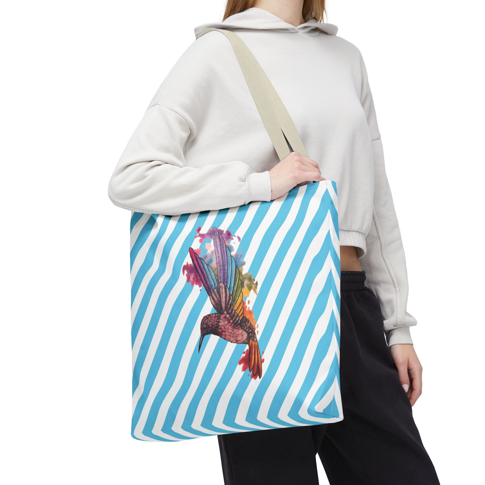 Canvas tote bag Surrealist shoulder bag hummingbird Unique Fantasy cute tote bag by Real Artist for Creative Souls - Image 24