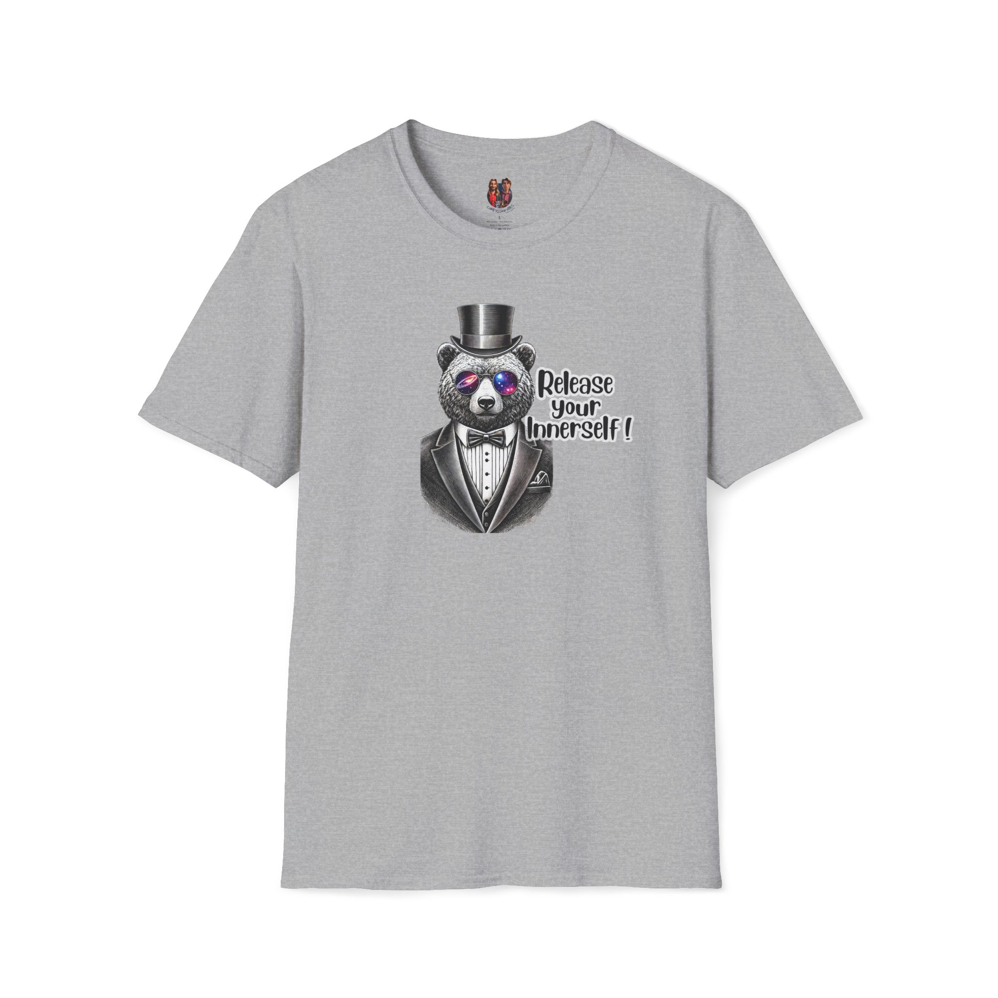 Vintage Tshirt Motivational Graphic tee Bear design funny clothing for self confidence boost - Image 8