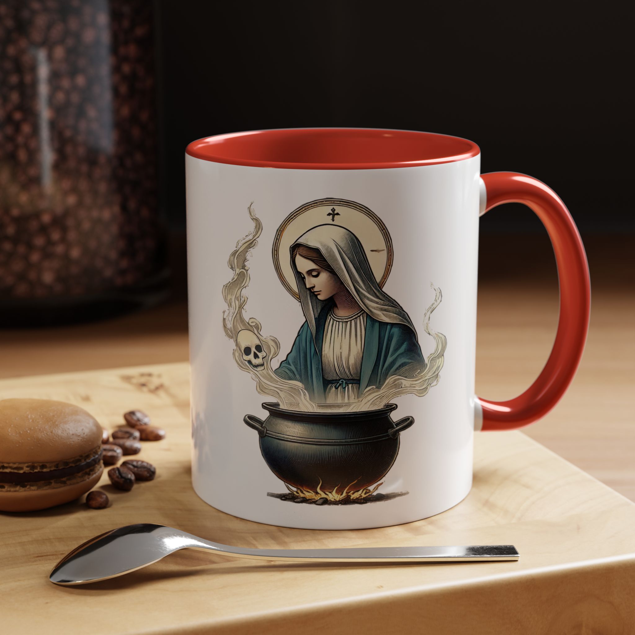 Coffee Mug funny virgin mary design sarcastic mug boho gift for her unique cup tea accessory cool design religious joke - Image 19