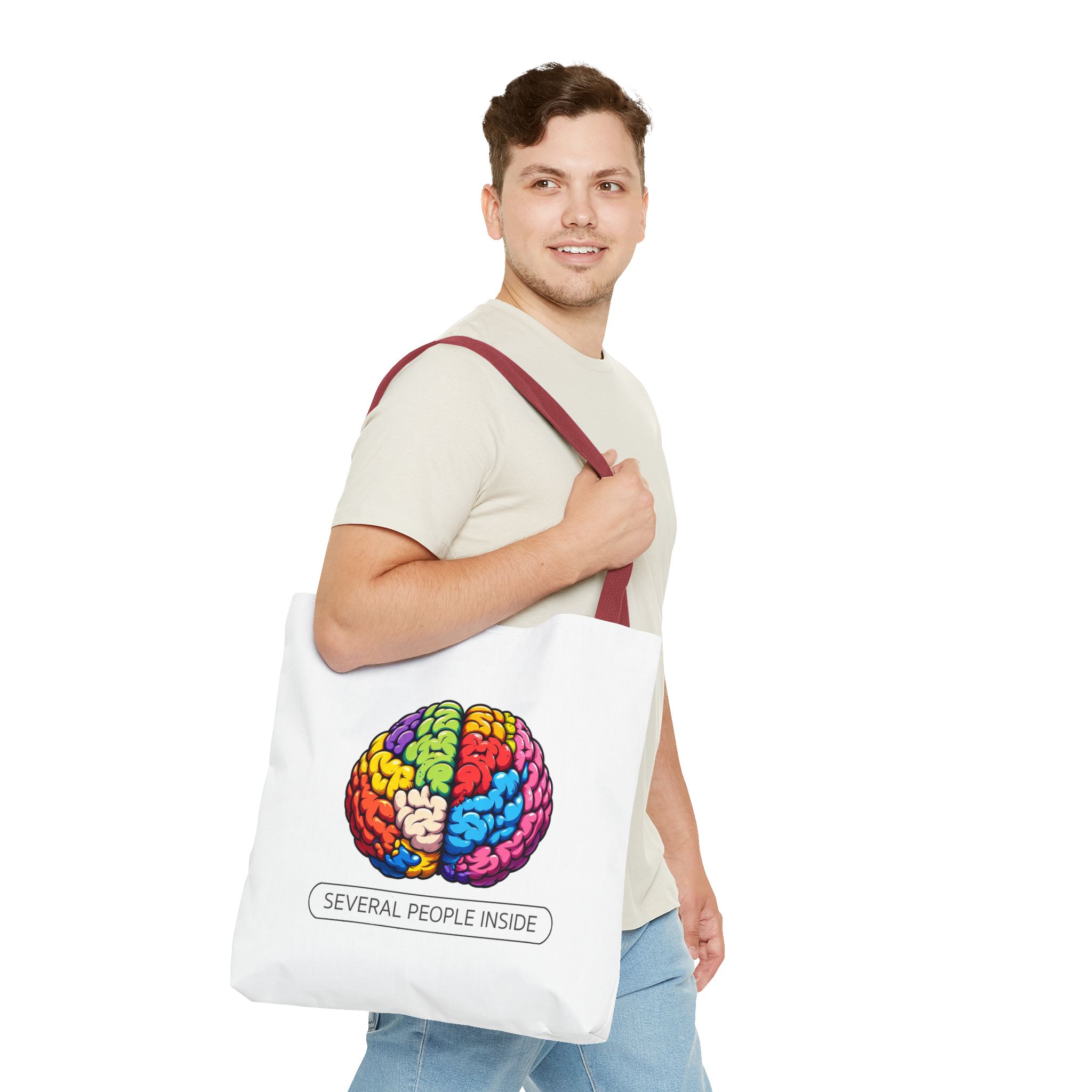 Satiric tote bag Brain canvas tote bag funny shoulder bag fun gift sarcastic cute tote bag boho purse cool handbag – Image 12