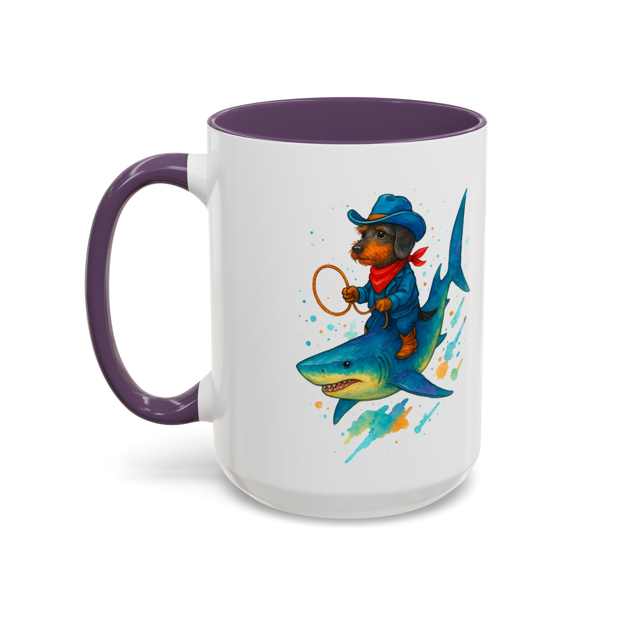 Funny Mug coffee lover Cowboy gift for him tea cup unique riding a shark mug office accessory shark design cowboy - Image 58