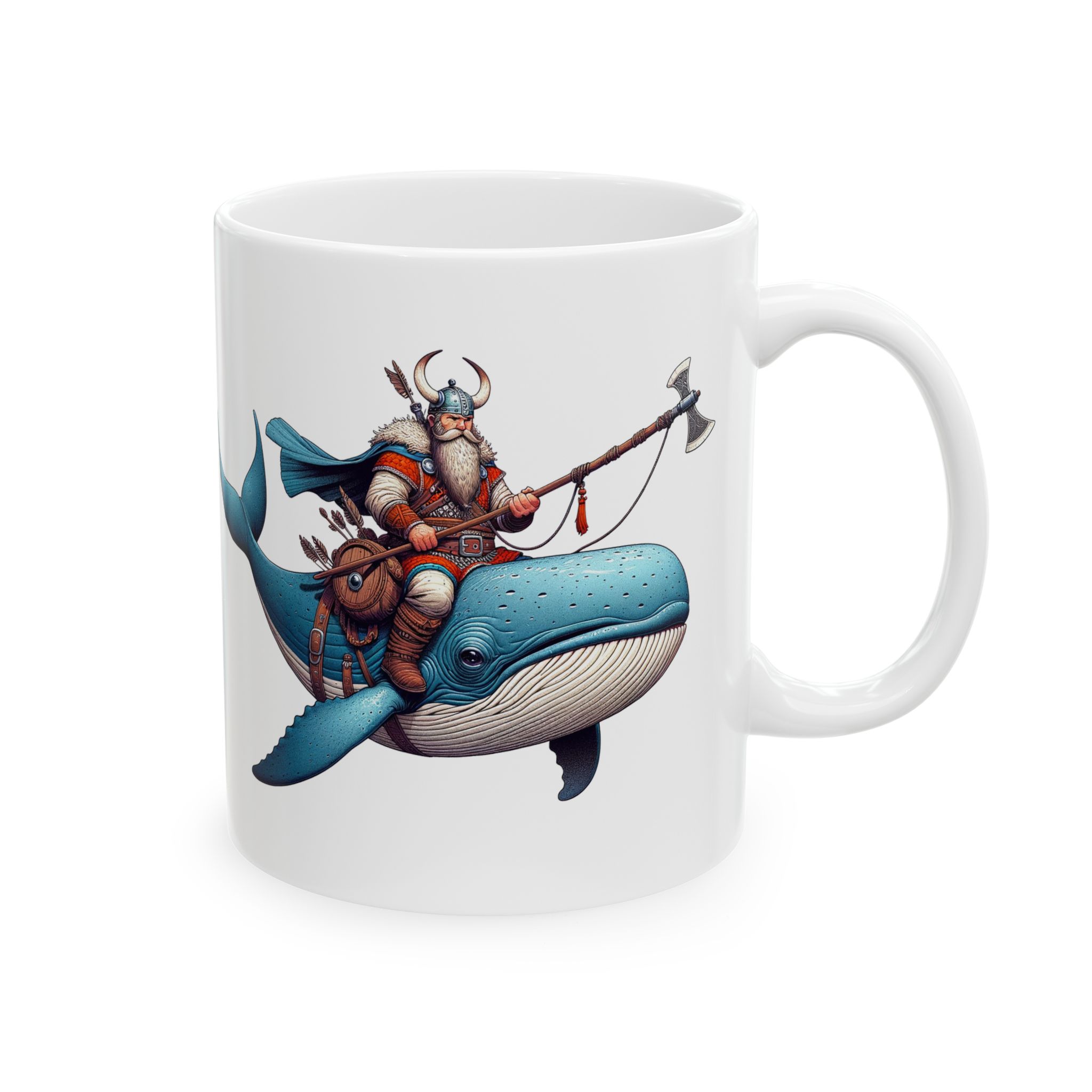 Funny Mug Viking Coffee lover cute cup unique gift for her viking riding a whale office mug tea accessory cool mythology design boho
