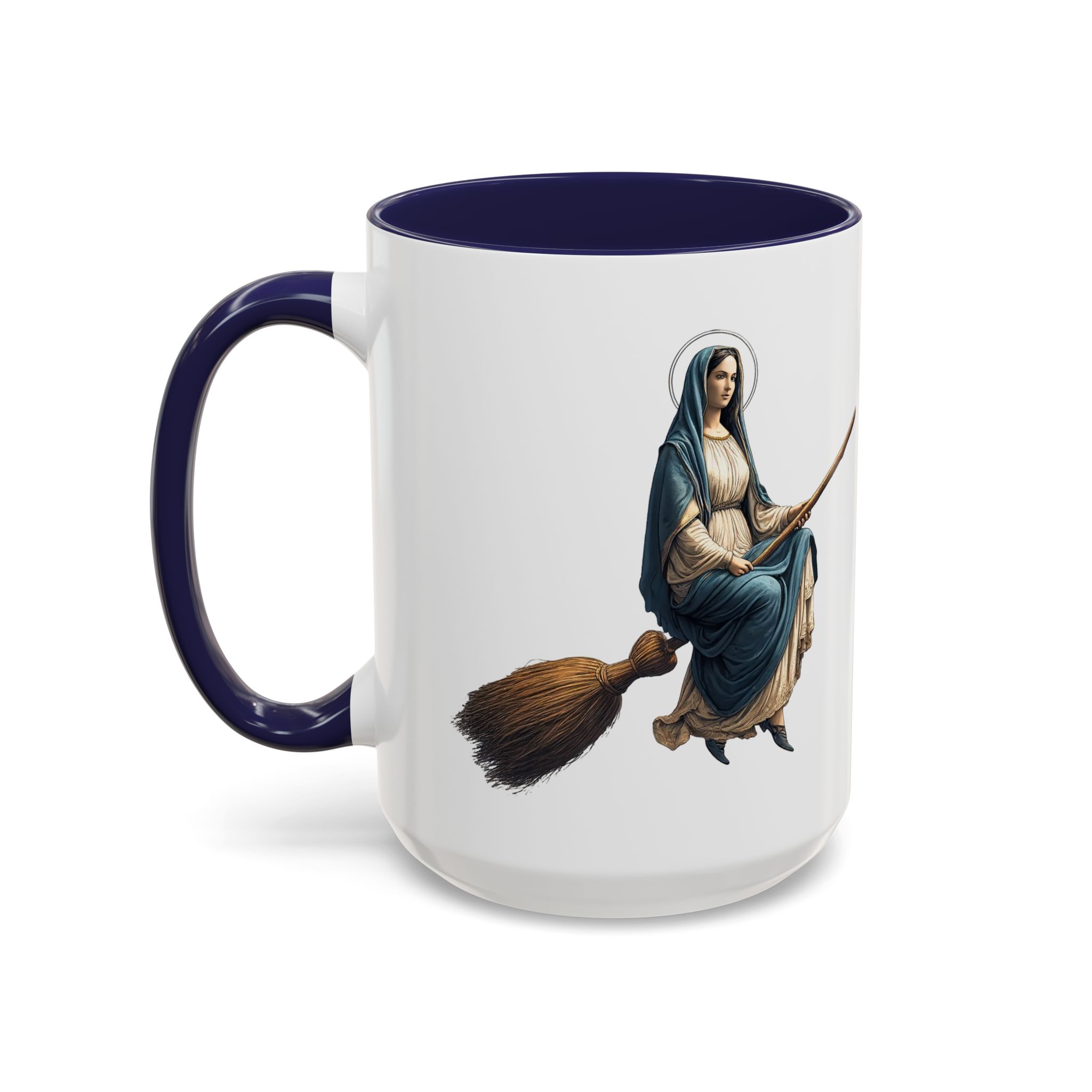 Funny Mug coffee lover gift for her Virgin Mary witch broom Sarcastic mug office accessory tea cup religious design unique - Image 26