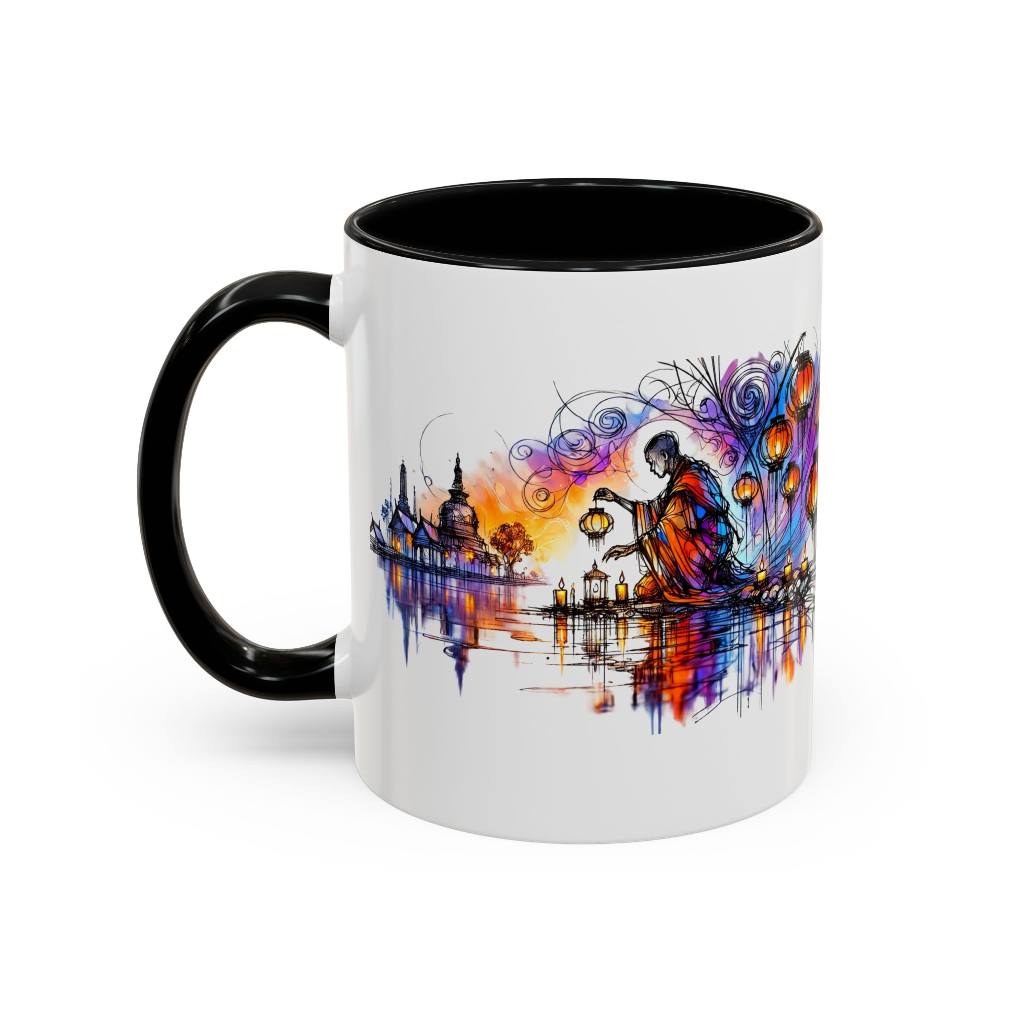 Office mug Buddha coffee Cup yoga tea Mug coffee meditation accessory mindfulnss cool gift for her – Image 2