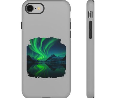 Phone Case with Northern Lights Design