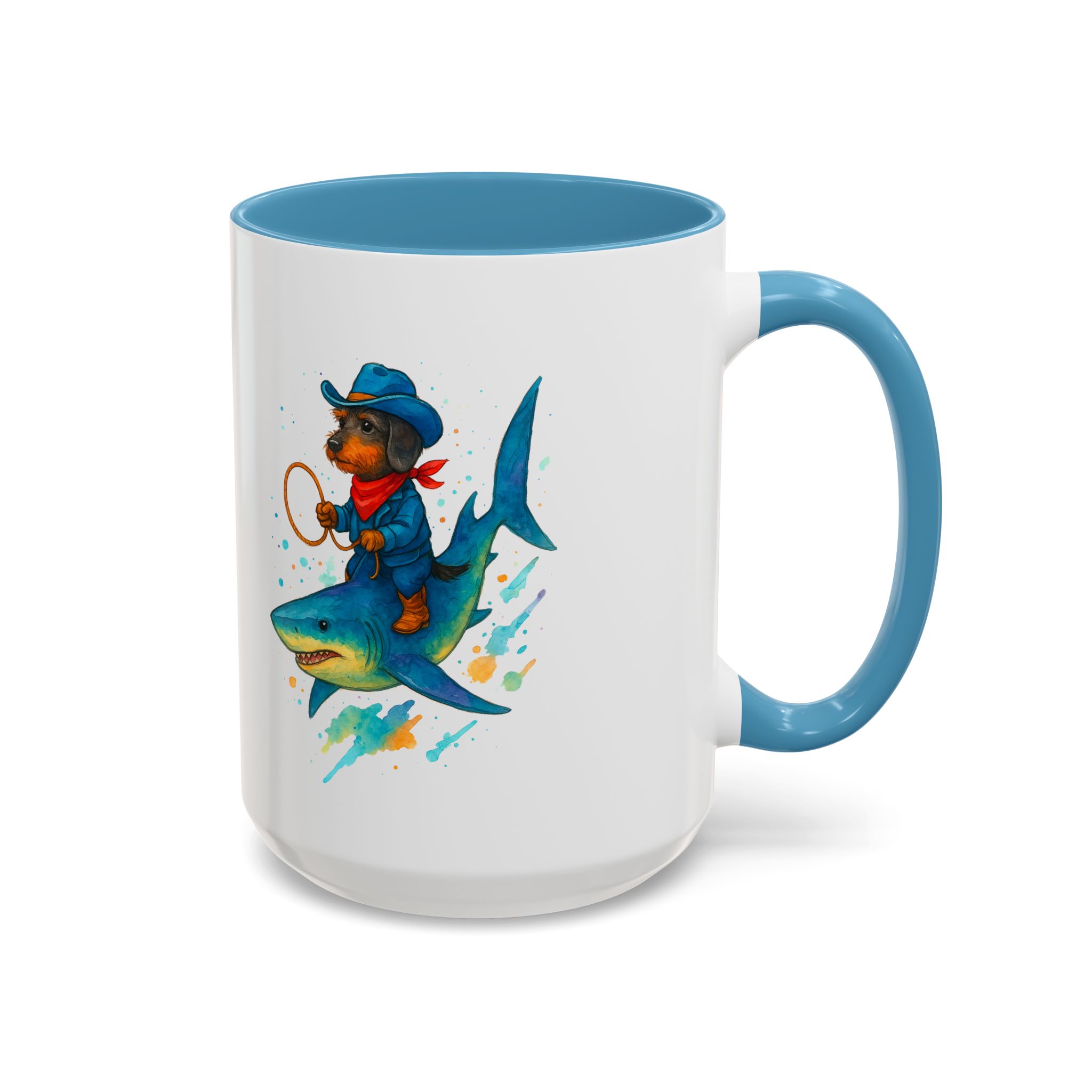 Funny Mug coffee lover Cowboy gift for him tea cup unique riding a shark mug office accessory shark design cowboy - Image 37