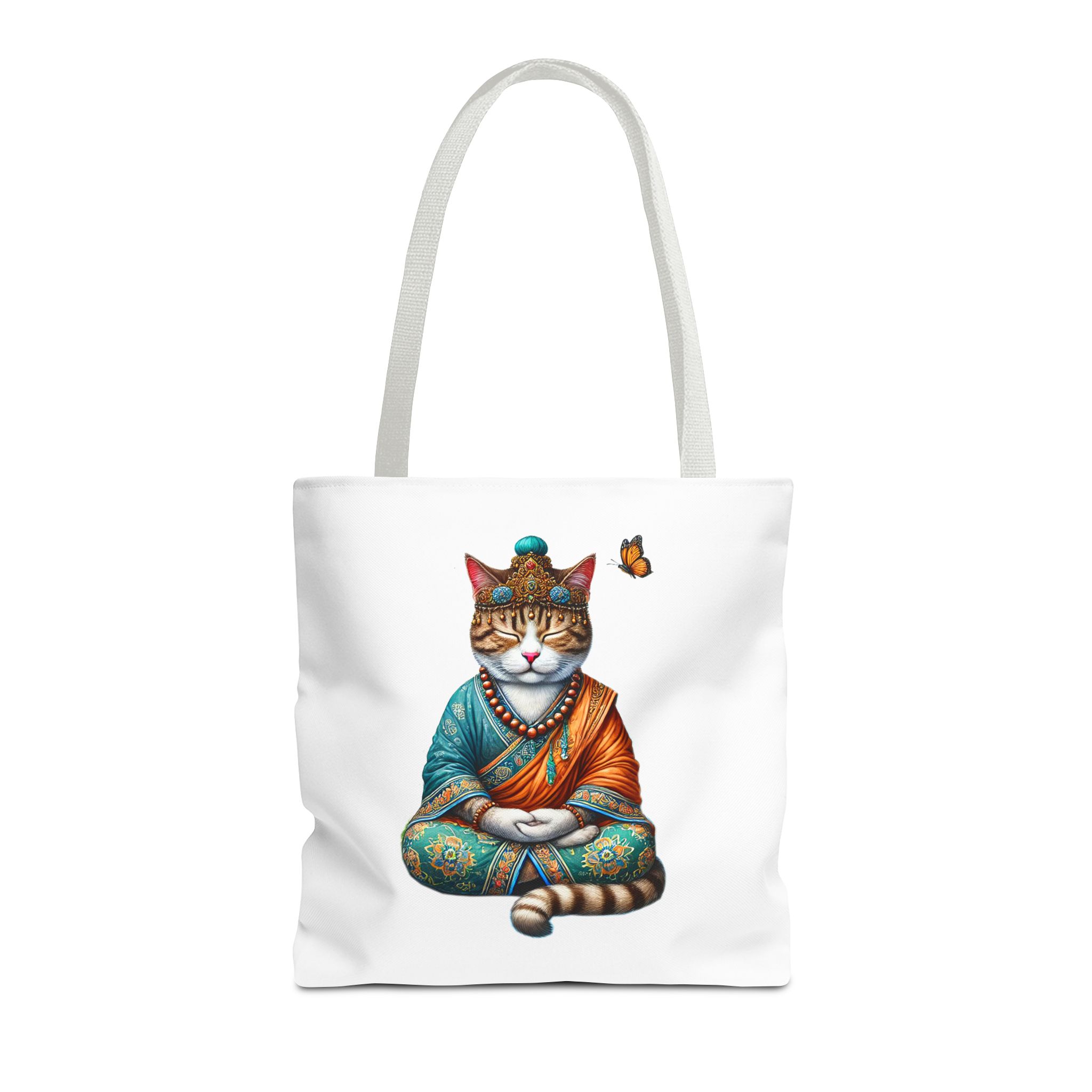 Canvas Tote bag Cat meditation handbag yoga bag vintage buddha mindfulness purse - Image 15