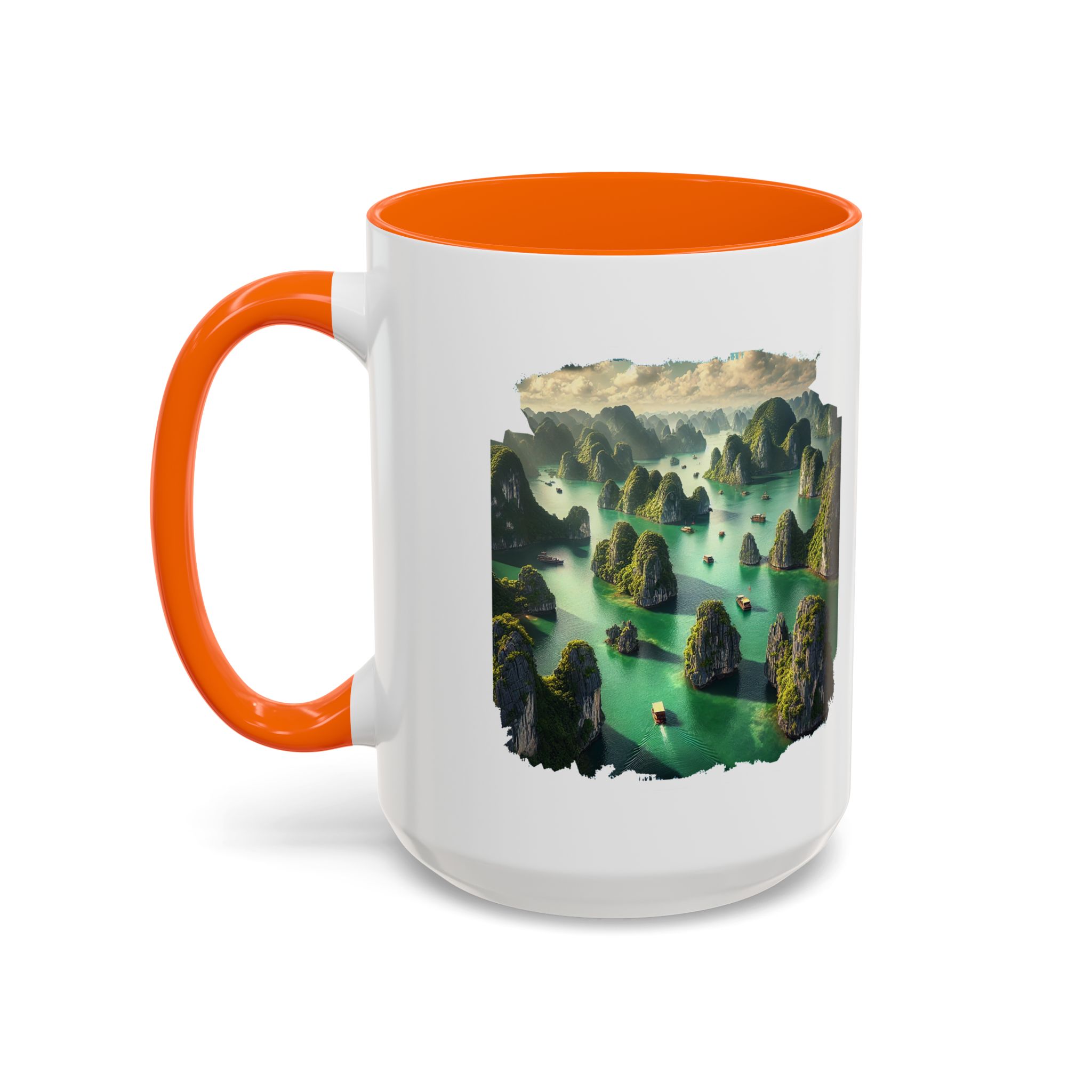 Boho mug landscape vietnam boho office mug ha long bay print nature cool gift coffee lover tea accessory unique cup – Image 54