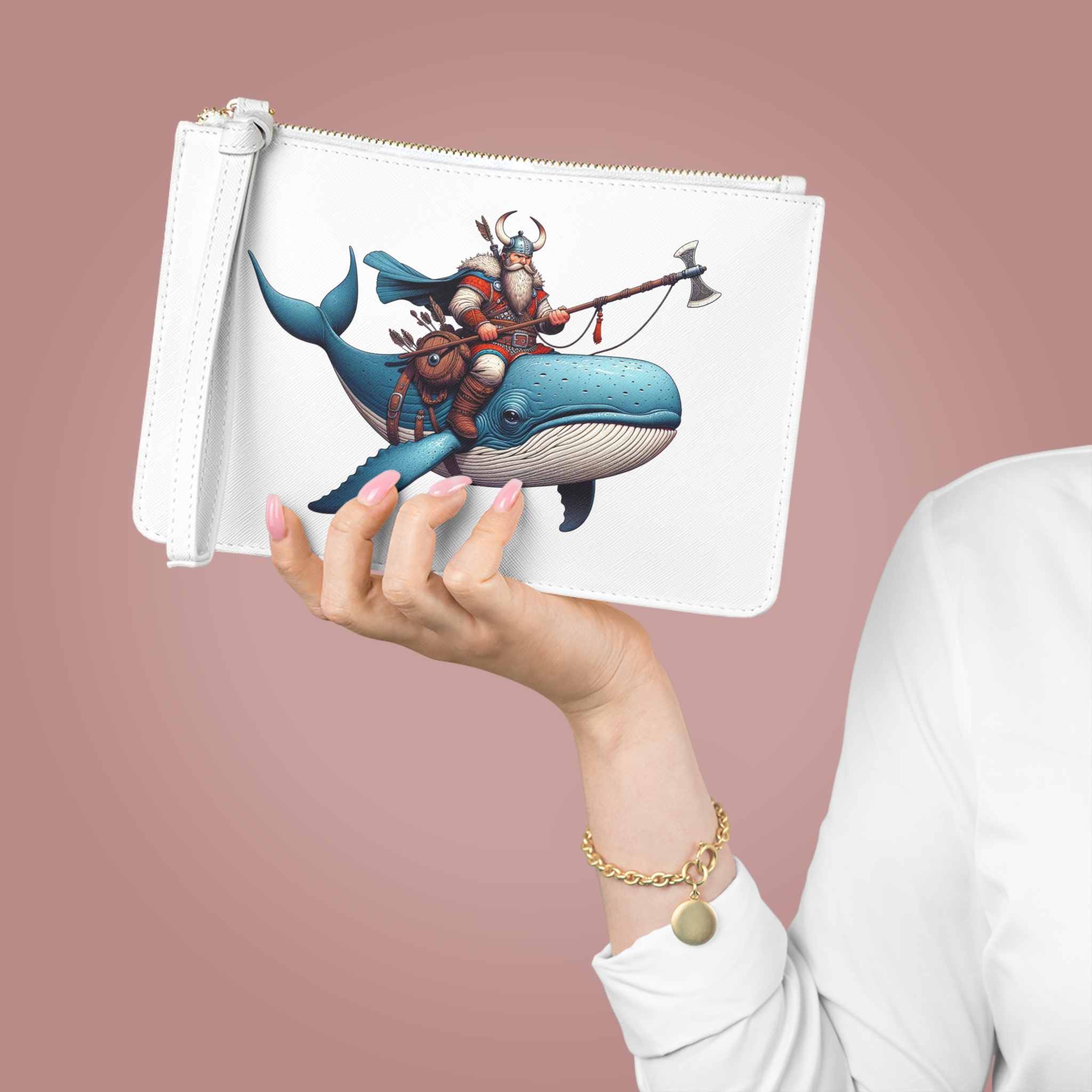 Viking clutch bag boho mythology evening bag whale purse vintage retro Clutch bag gift cool purse