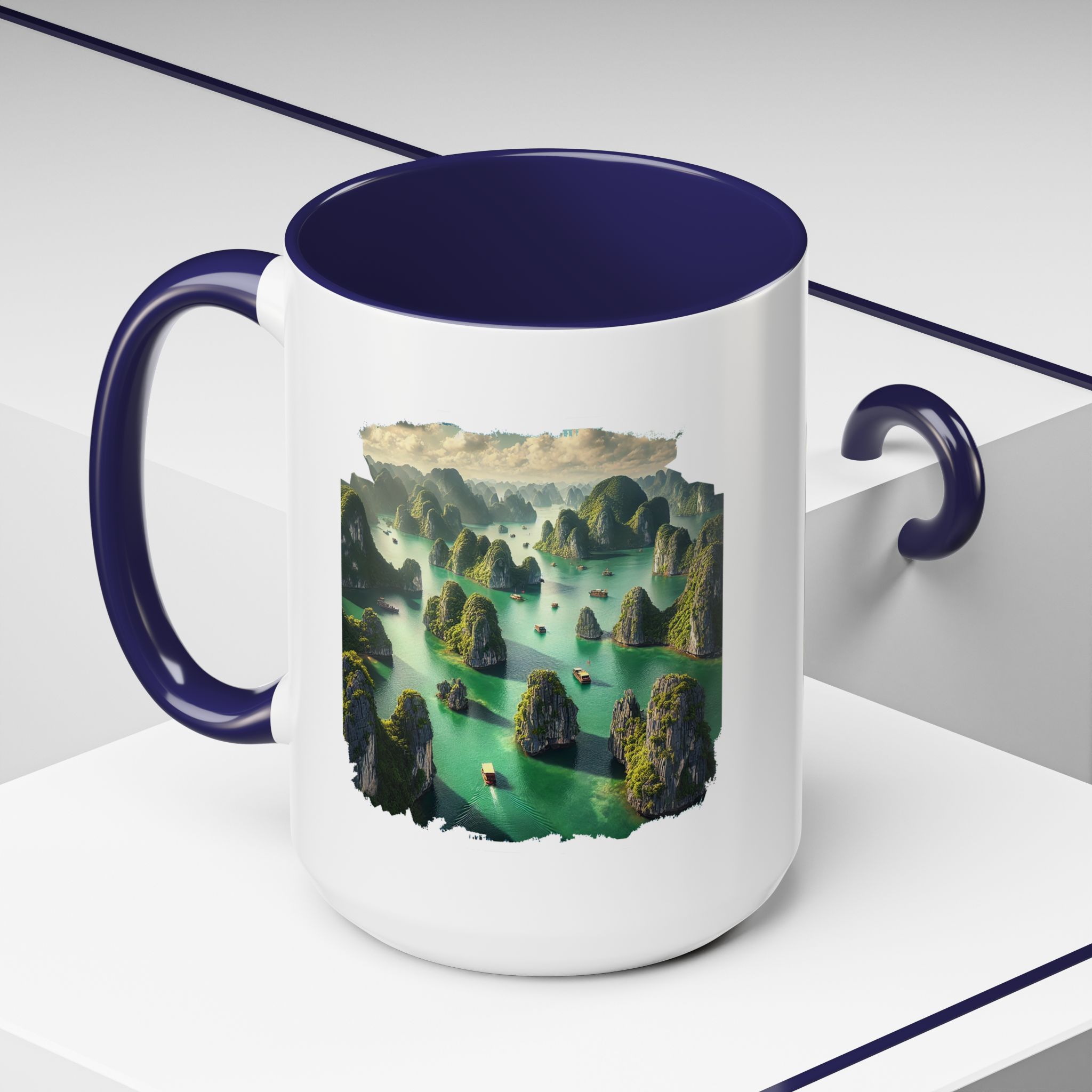 Boho mug landscape vietnam boho office mug ha long bay print nature cool gift coffee lover tea accessory unique cup – Image 28