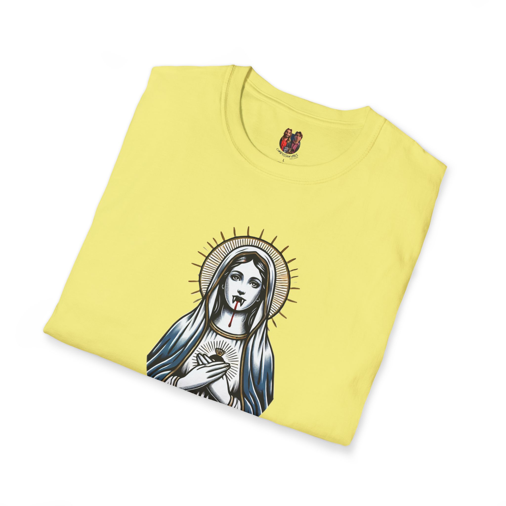 Ironic Tshirt vampire graphic tee virgin mary sarcastic clothing gift satirical print cool apparel comfy outfit comfort colors shirt - Image 11