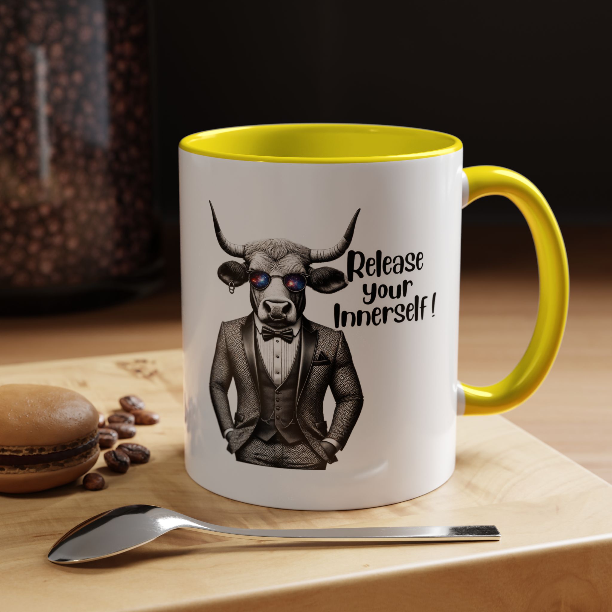 Coffee mug funny motivational gift for her cute cup tea lover cool boho mug office accessory self confidence design bull – Image 51