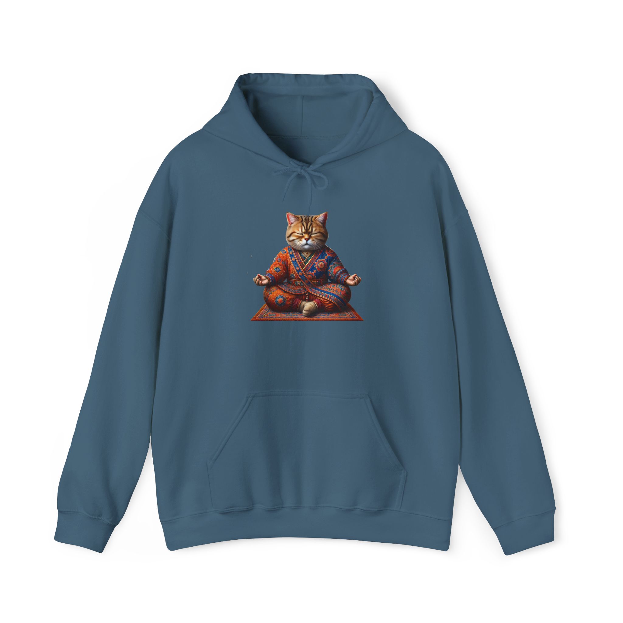 Cat Meditation Hoodie – Boho Cat Hoodie – Kitty Yoga Hoodie spiritual print - Image 24