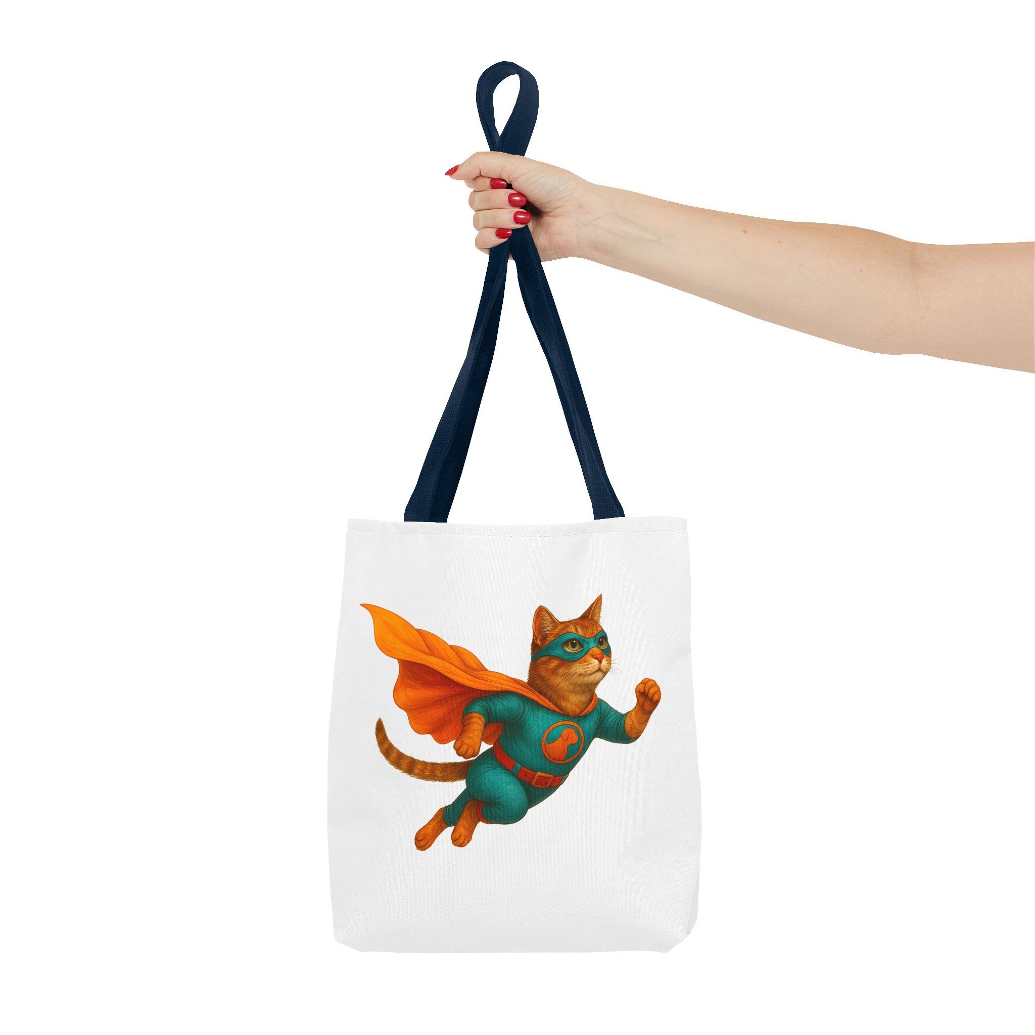 superhero tote bag cat canvas tote bag funny handbag fantasy purse kitten lover cool cat shoulder bag – Image 26