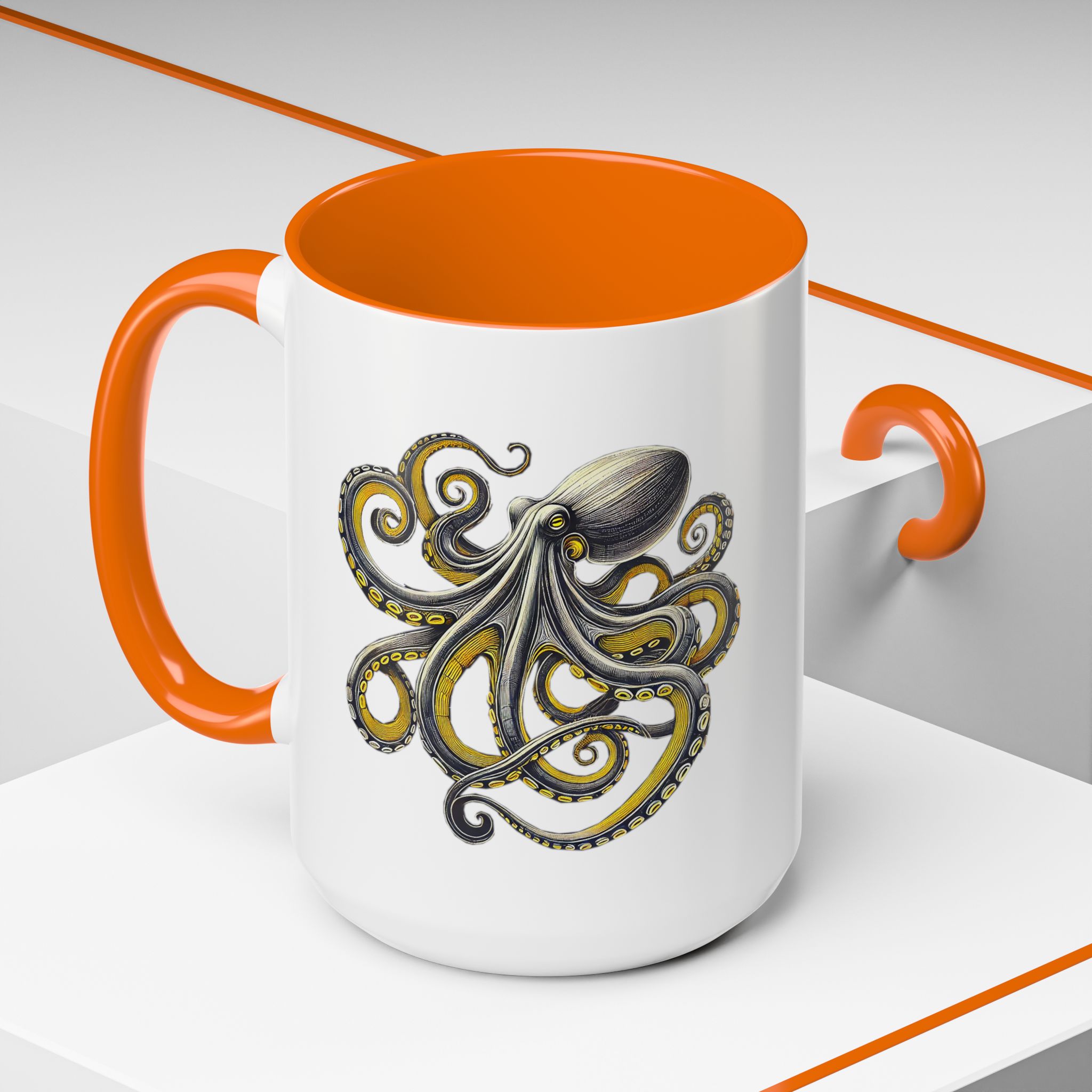 Coffee mug octopus calligraphy gift for her tea cup japan lover unique mug office accessory boho design – Image 56