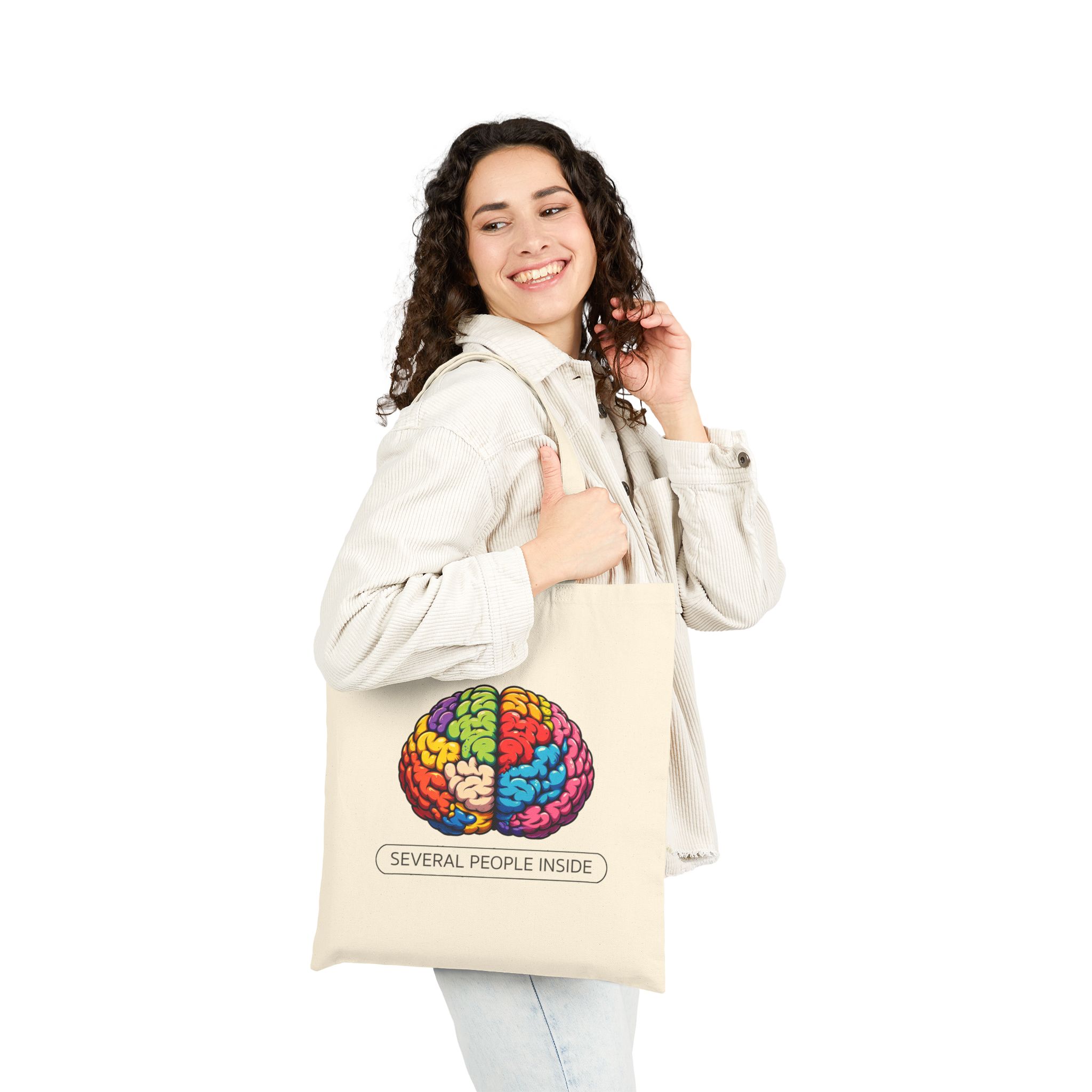 Satiric tote bag Brain canvas tote bag funny shoulder bag fun gift sarcastic cute tote bag boho purse cool handbag - Image 3