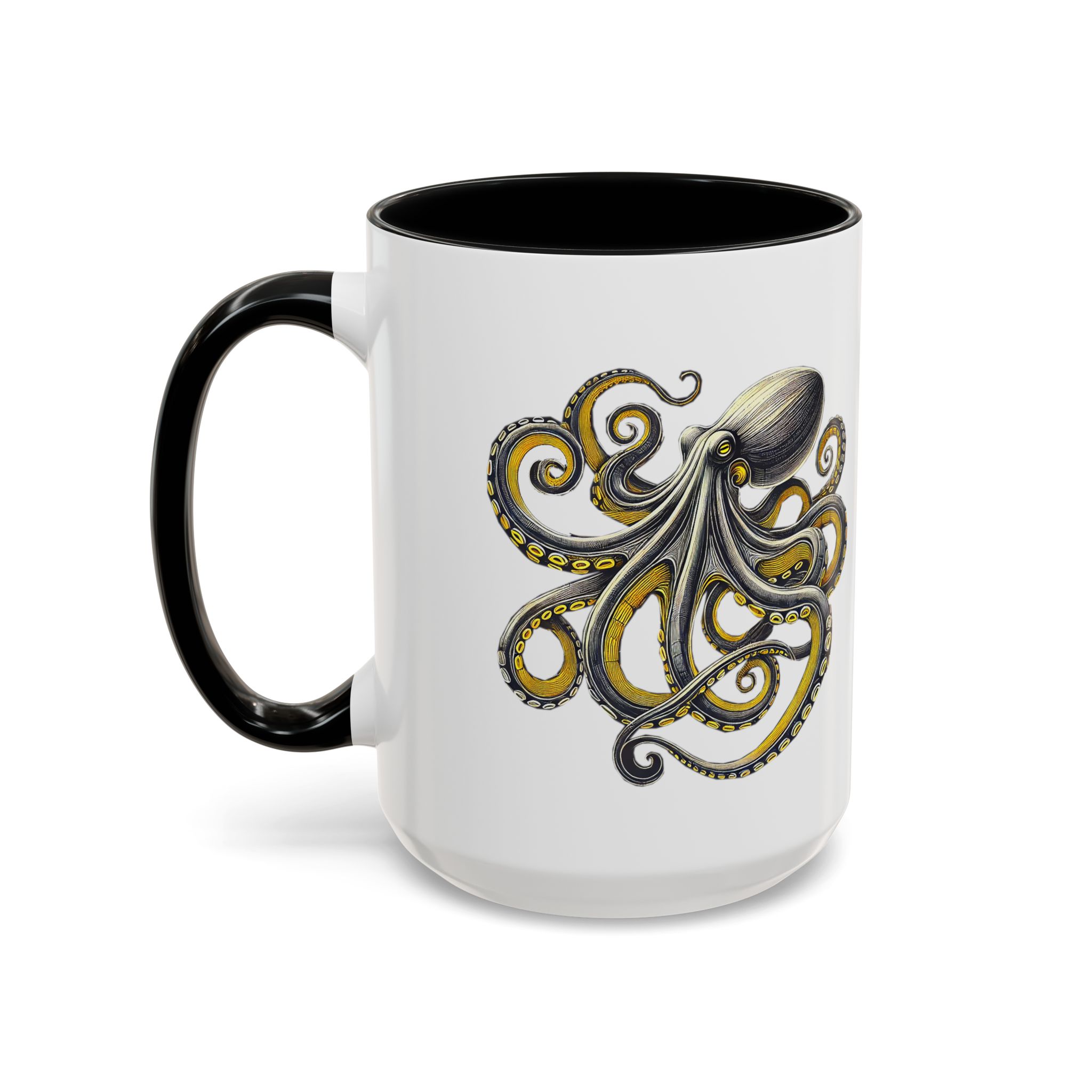 Coffee mug octopus calligraphy gift for her tea cup japan lover unique mug office accessory boho design – Image 18