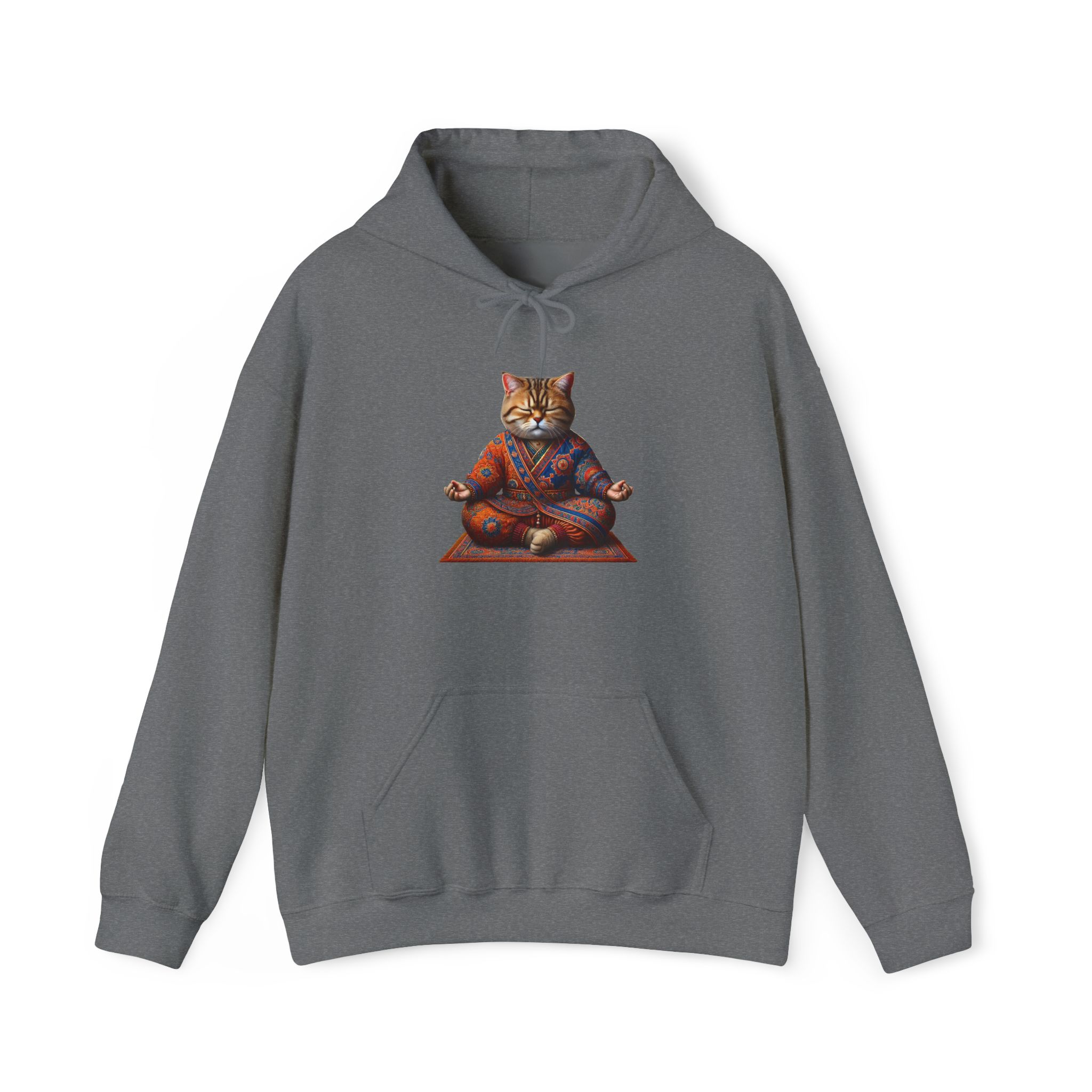 Cat Meditation Hoodie – Boho Cat Hoodie – Kitty Yoga Hoodie spiritual print - Image 18