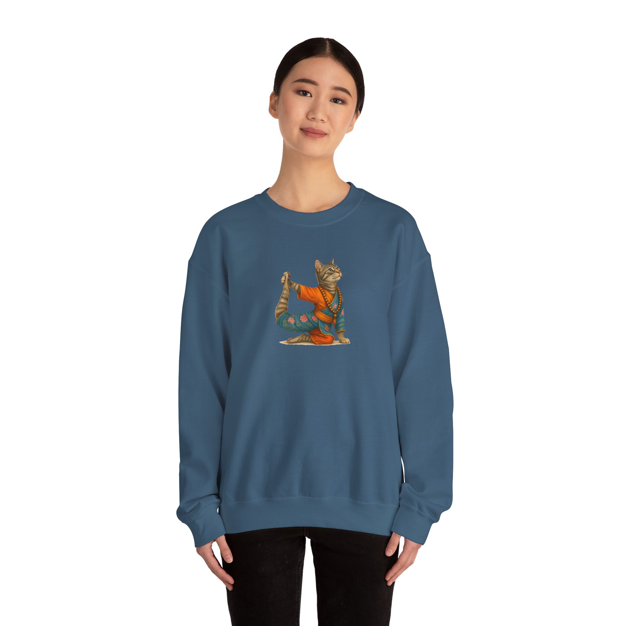 Cat Graphic sweater yoga pullover Kitten meditation vintage sweatshirt mindfulness clothing funny sweatshirt - Image 17