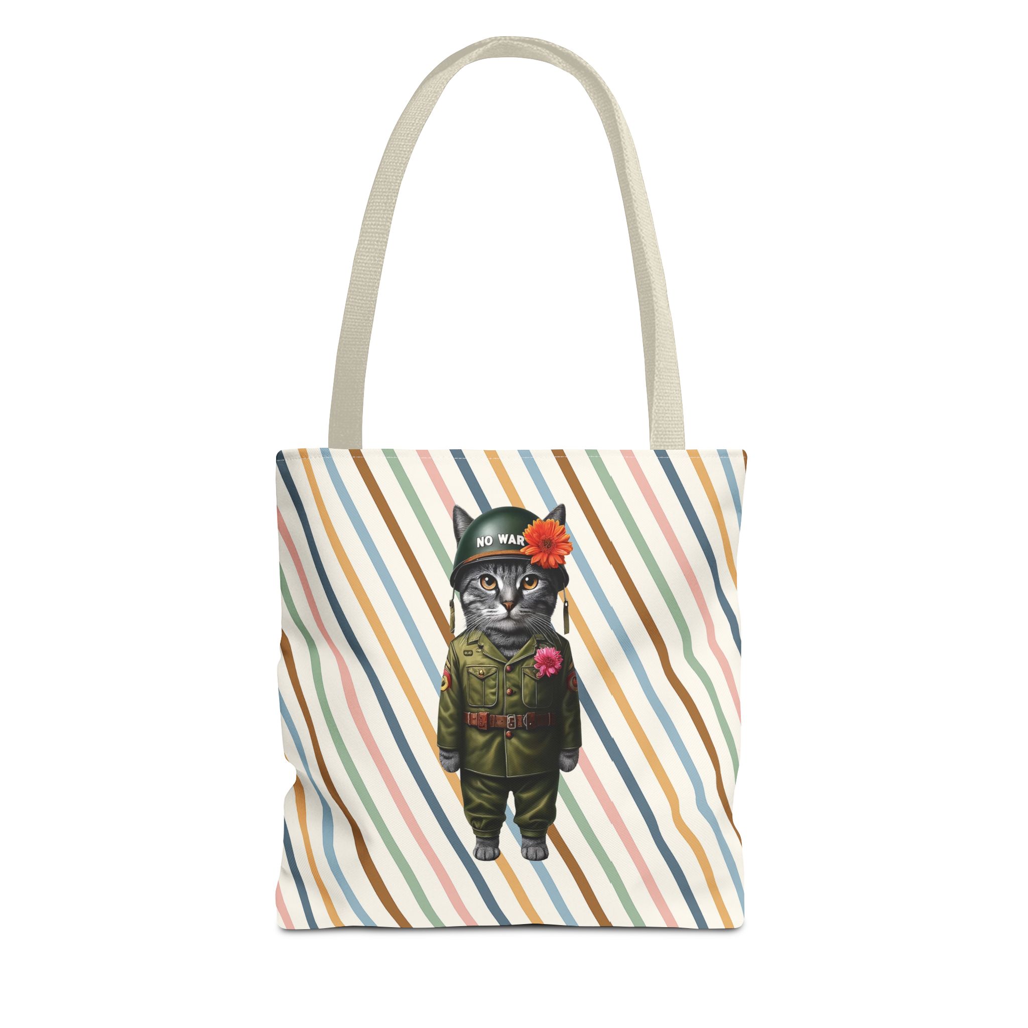 Funny Tote bag Cat Shoulder bag peace & love for peace pet lovers cute tote bag – Image 19