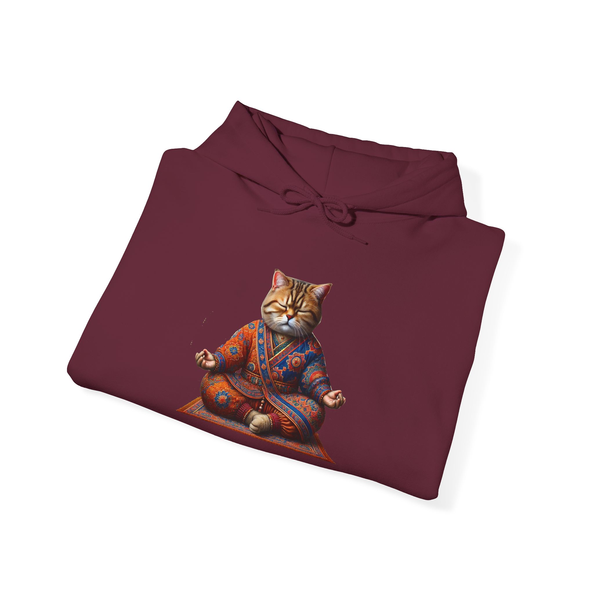 Cat Meditation Hoodie – Boho Cat Hoodie – Kitty Yoga Hoodie spiritual print - Image 15