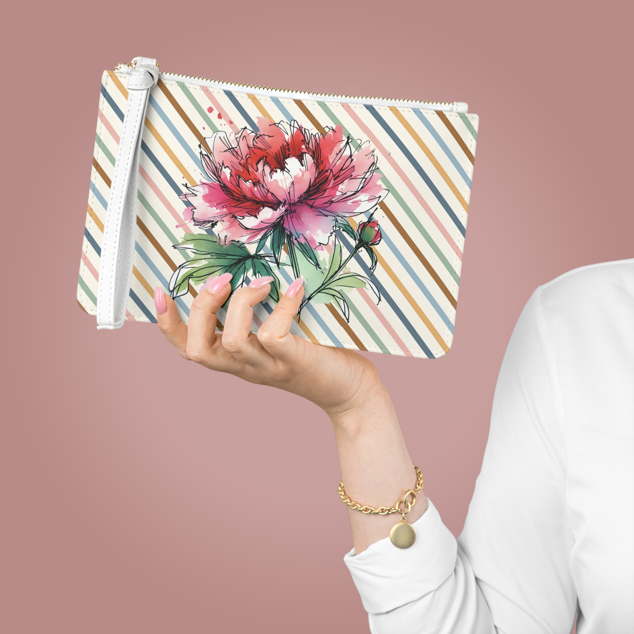 Wildflower Clutch bag retro evening bag nature purse tropical plants floral purse botanical design