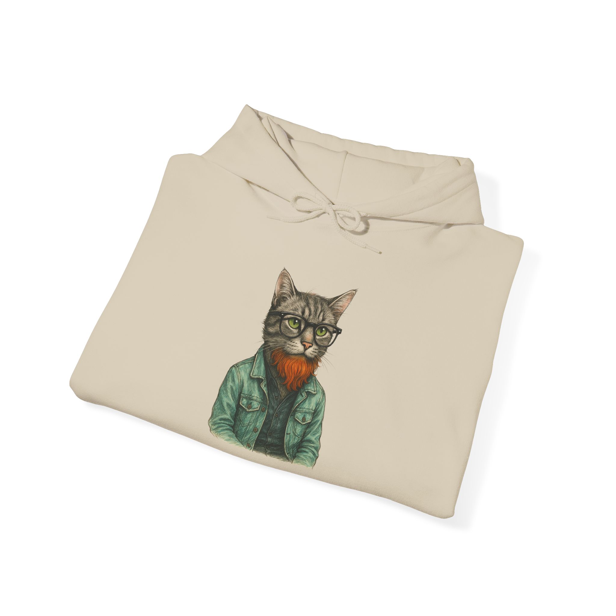Hipster Cat Hoodie – Kitty Hoodie – Boho Cat sweatshirt hipster print - Image 7