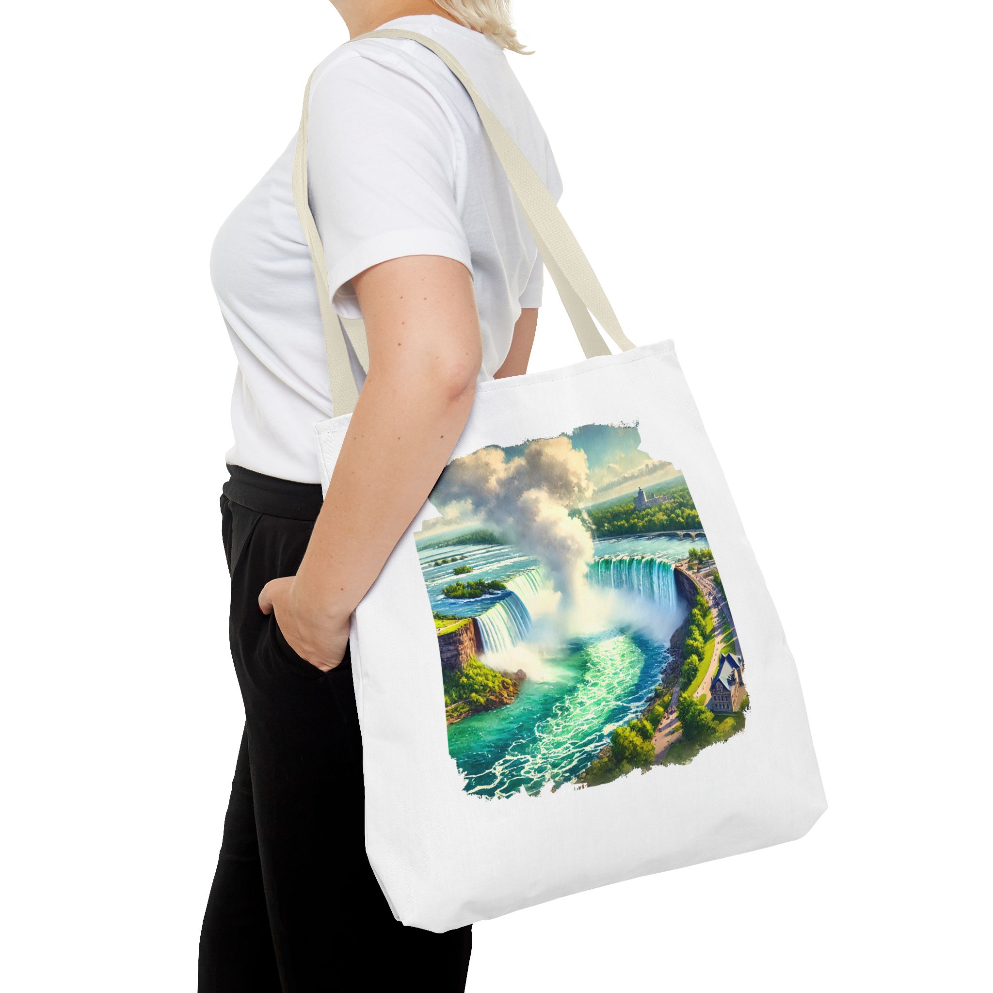 Canvas Tote bag Landscape niagara Bag vintage clothing gift nature purse unique Handbag – Image 24