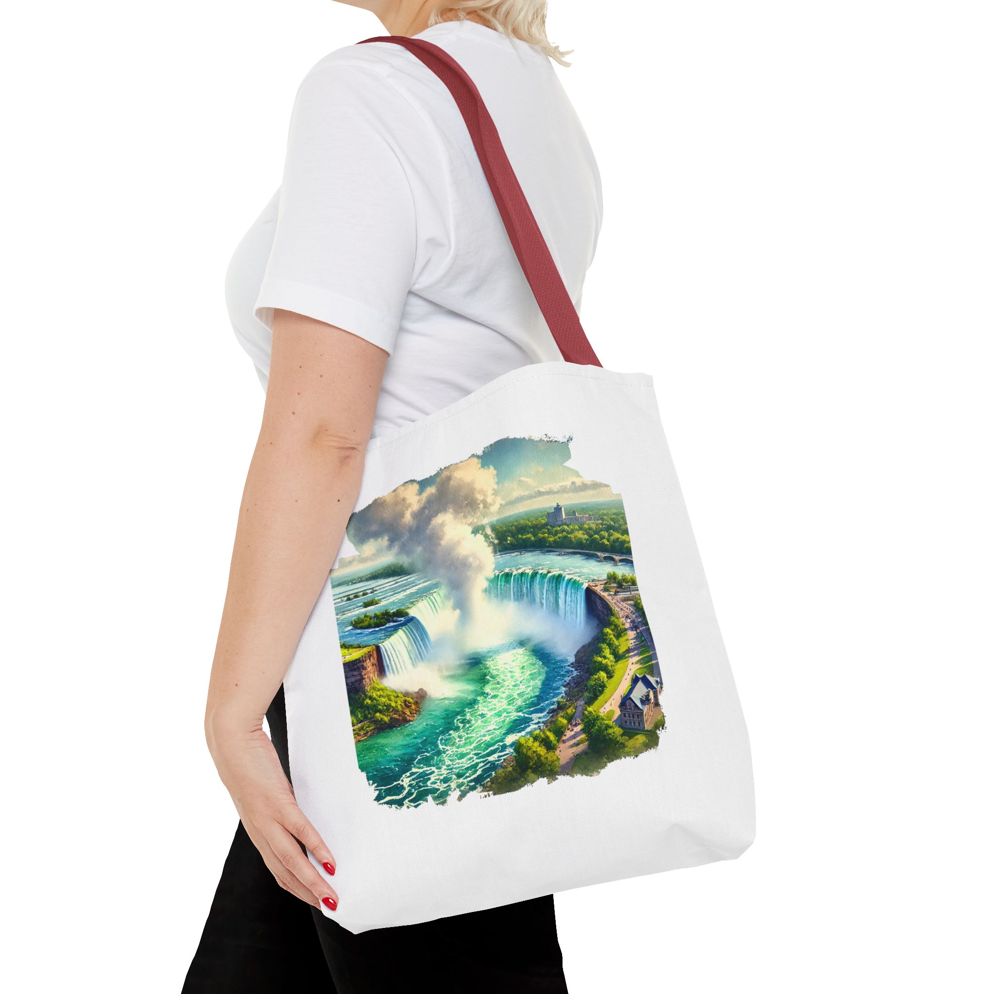 Canvas Tote bag Landscape niagara Bag vintage clothing gift nature purse unique Handbag – Image 10
