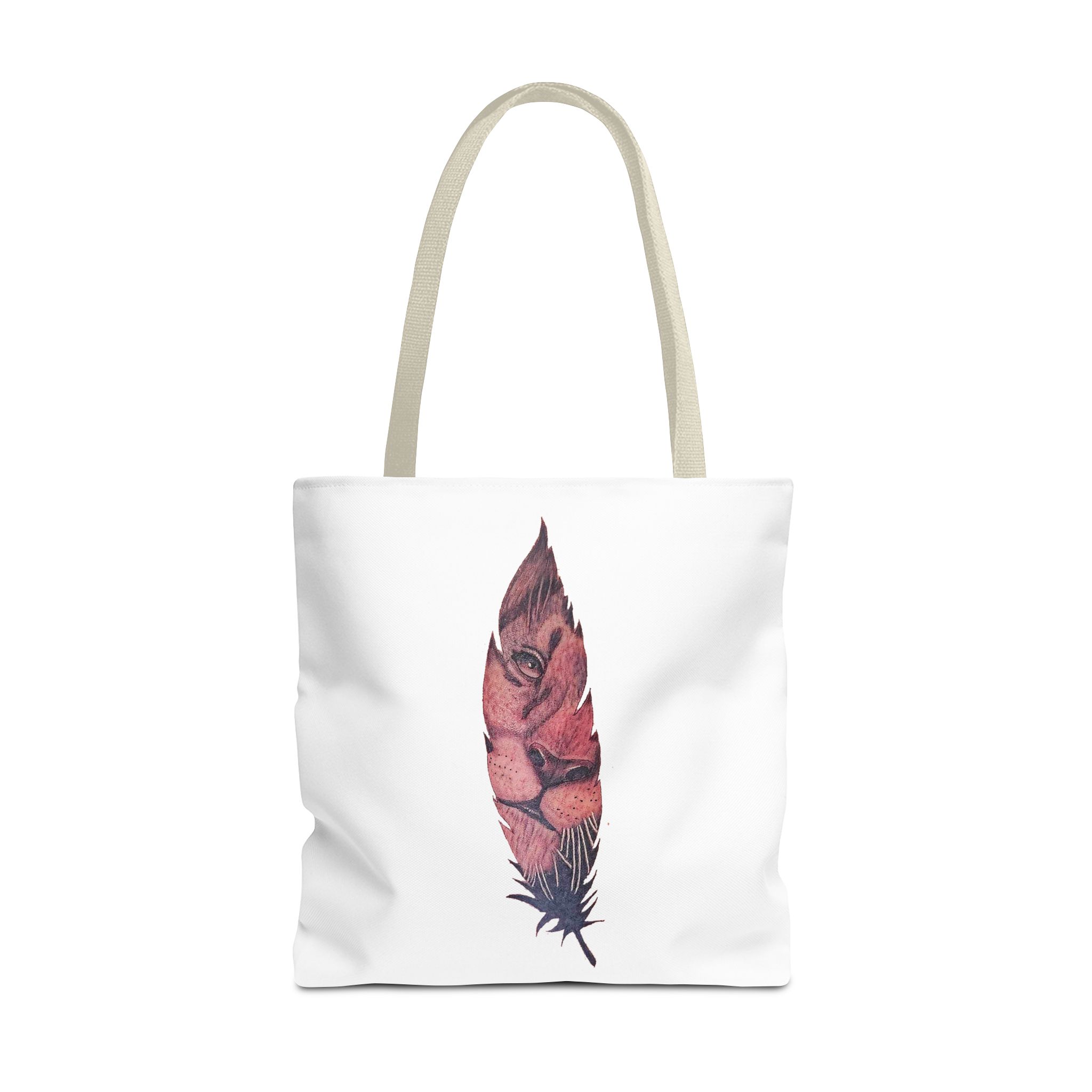 Canvas tote Surrealist Feather cute tote bag Art for the Bold Exclusive Dreamlike Drawing on Premium shoulder bag Lion – Image 23