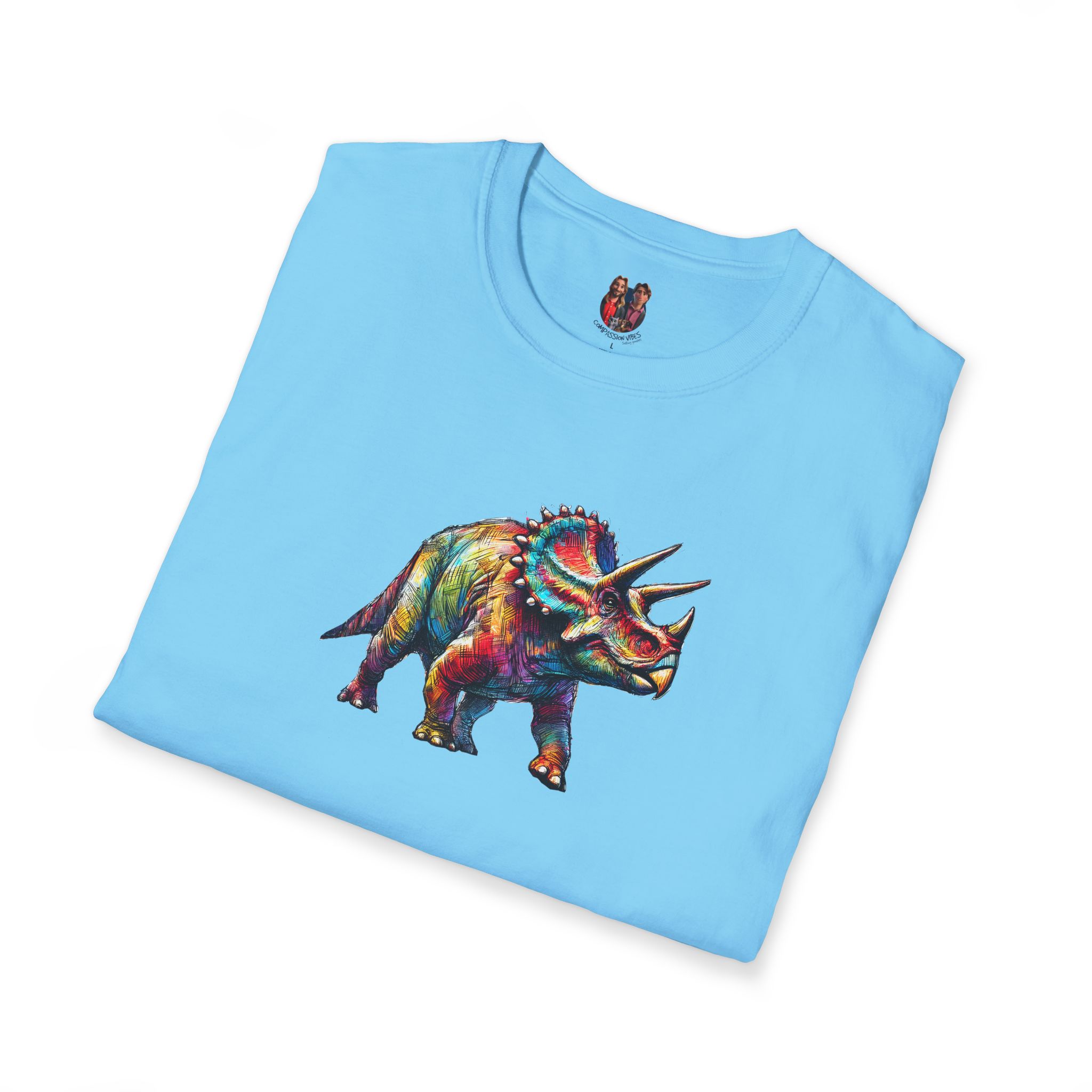 Triceratops Dinosaur tshirt - Prehistoric Graphic - Unique Dino Design Tee - Image 19