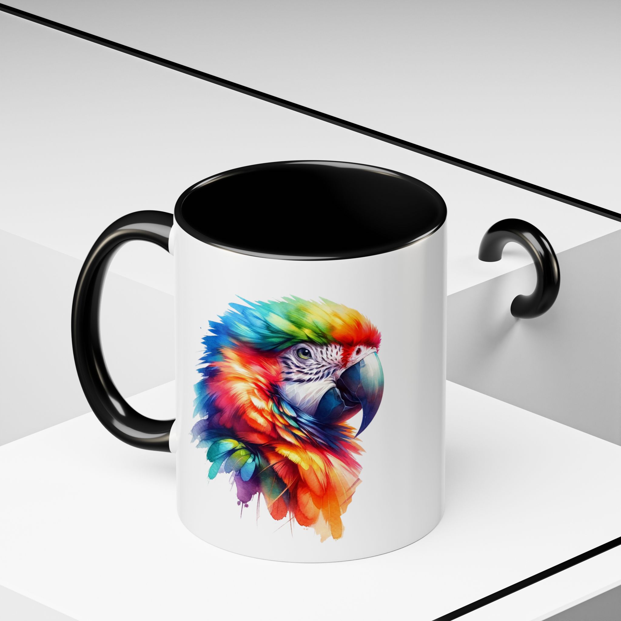 Parrot Mug vivid colors bird lover Cup parrot print cool print nature lover accessory stylish print - Imagen 4
