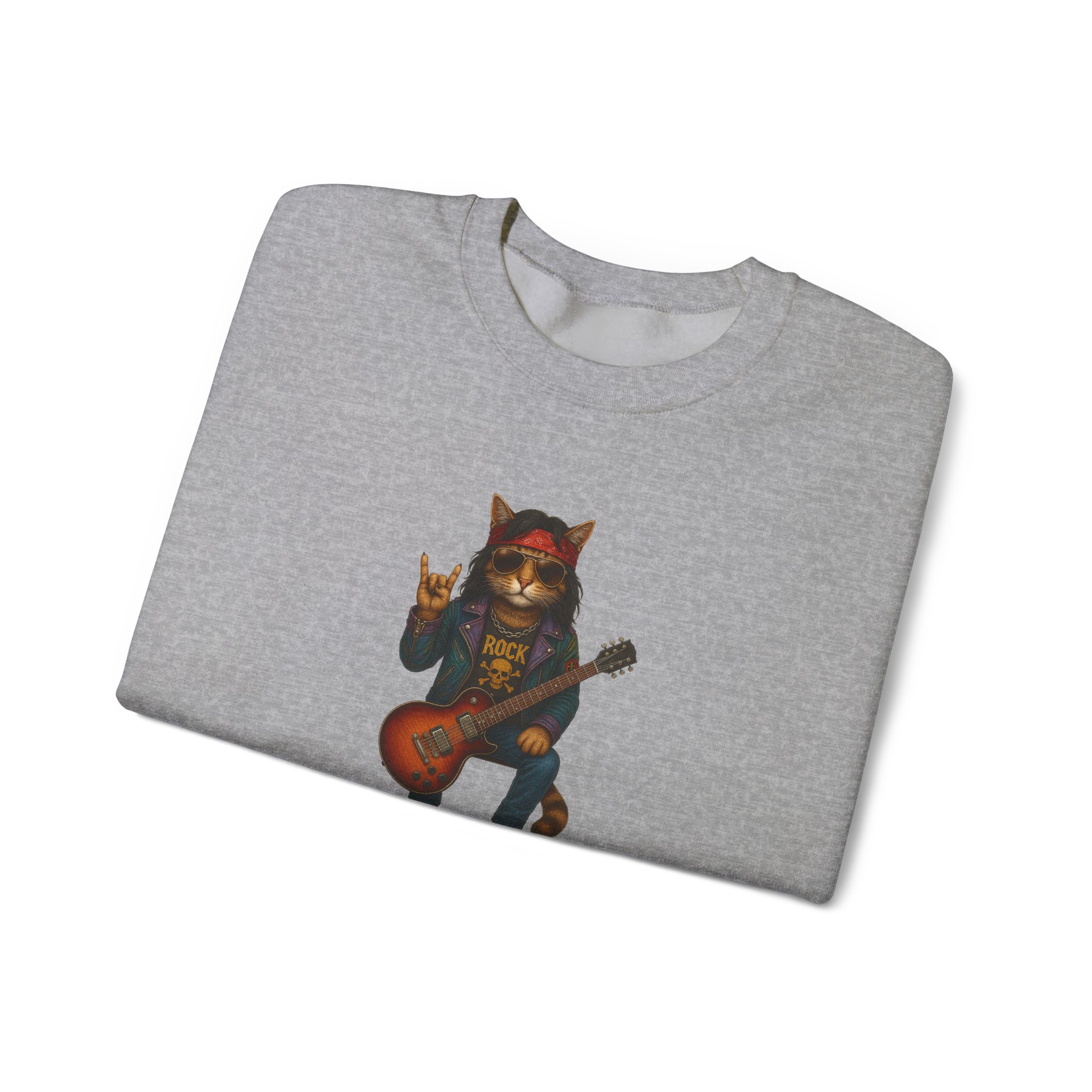 Cat Graphic sweater Rock vintage sweatshirt rockstar cat comfy clothing kitten vintage outfit pet lovers - Image 11