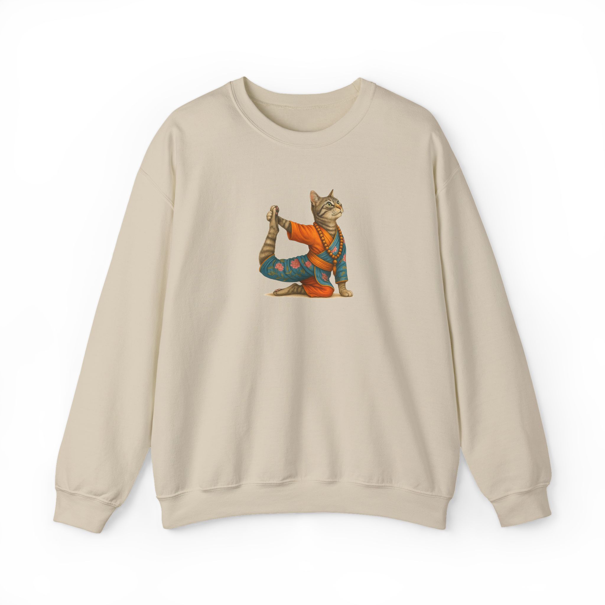 Cat Graphic sweater yoga pullover Kitten meditation vintage sweatshirt mindfulness clothing funny sweatshirt - Image 8