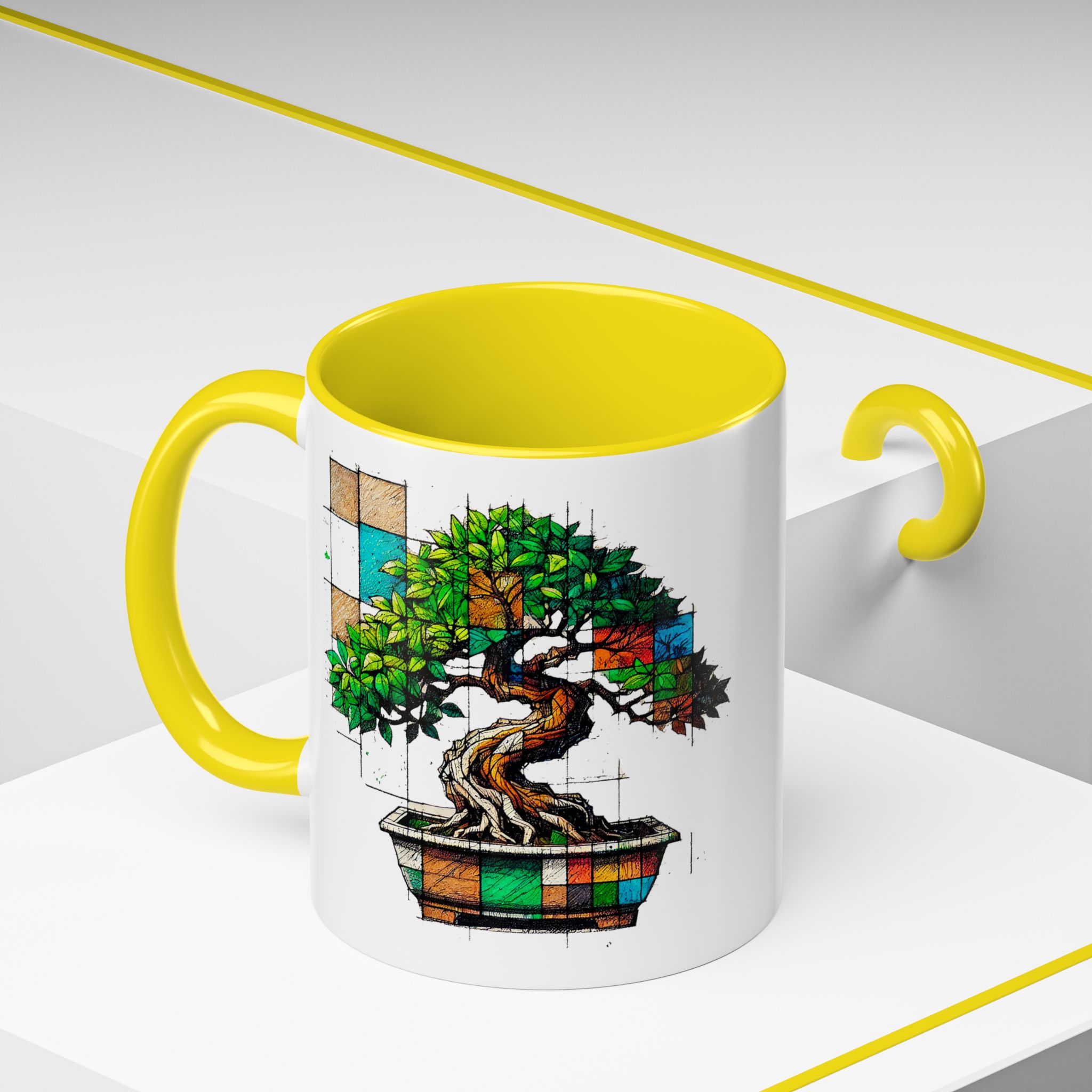 Bonsai mug zen nature style with original graphic pattern and cozy touch - Imagen 52