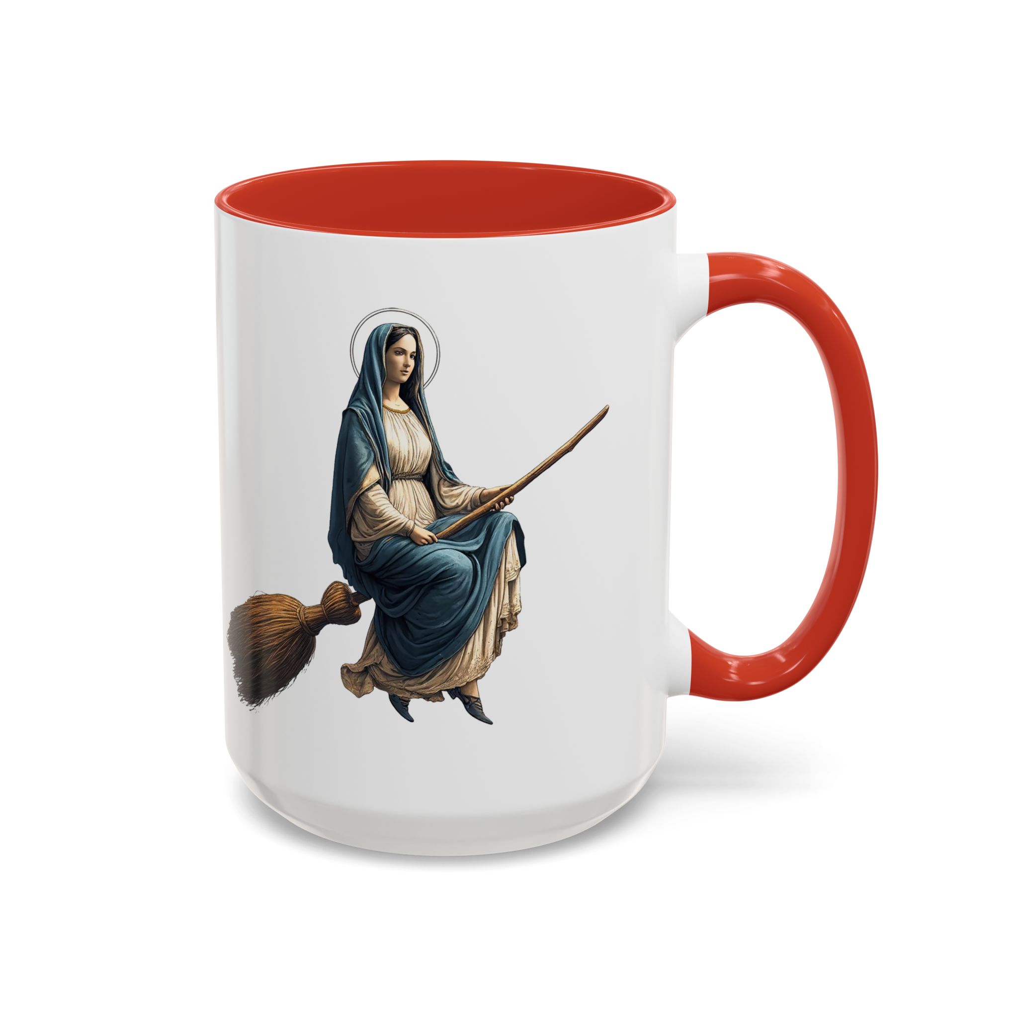 Funny Mug coffee lover gift for her Virgin Mary witch broom Sarcastic mug office accessory tea cup religious design unique - Image 33