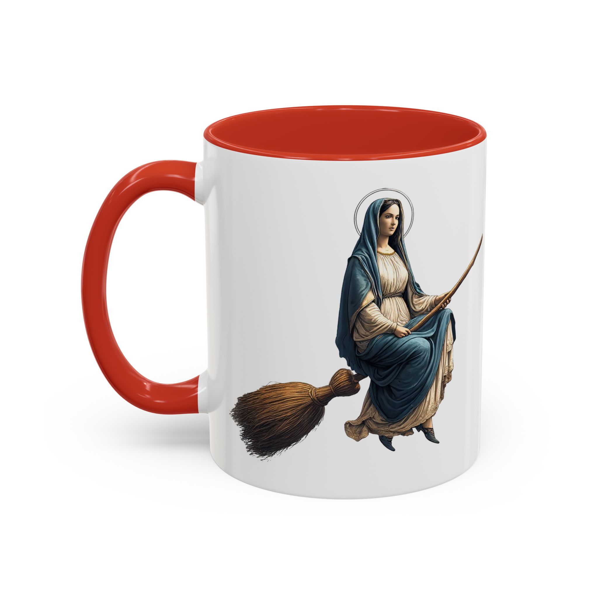 Funny Mug coffee lover gift for her Virgin Mary witch broom Sarcastic mug office accessory tea cup religious design unique - Image 18