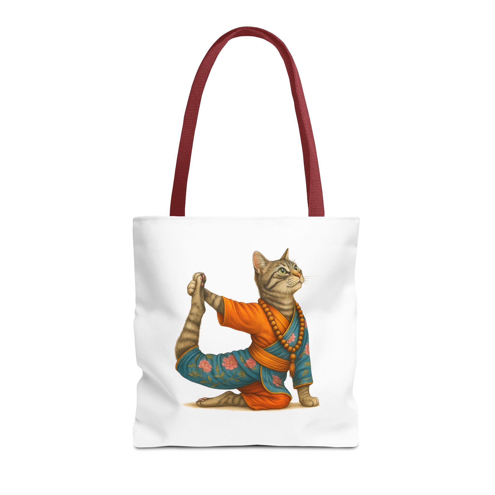 Cat Meditation Tote bag – Boho Cat handbag – Kitty Yoga purse spiritual print - Image 9