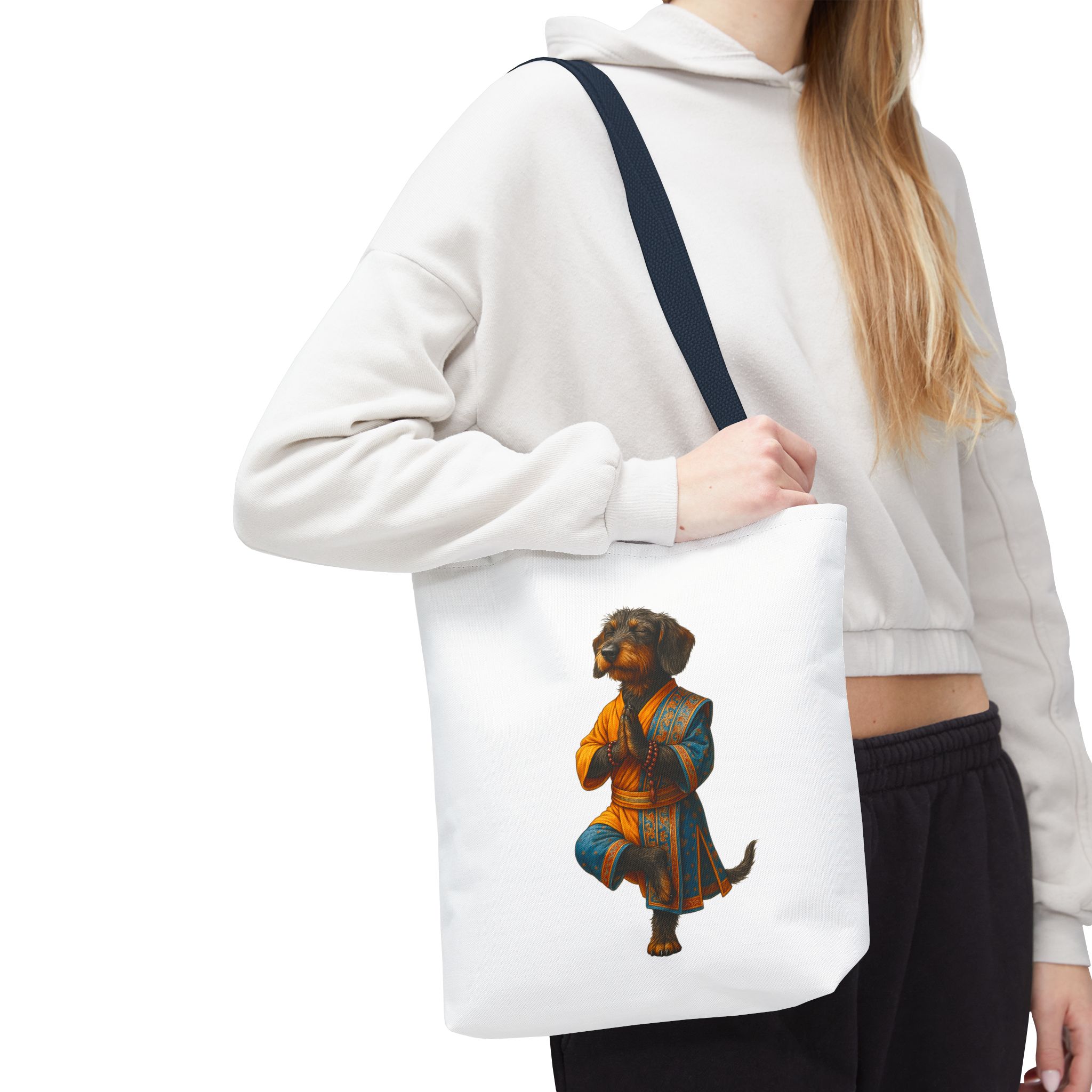 Funny canvas tote bag yoga cute tote bag dog yoga gift mindfulness shoulder bag puppy purse pet lover handbag - Imagen 26