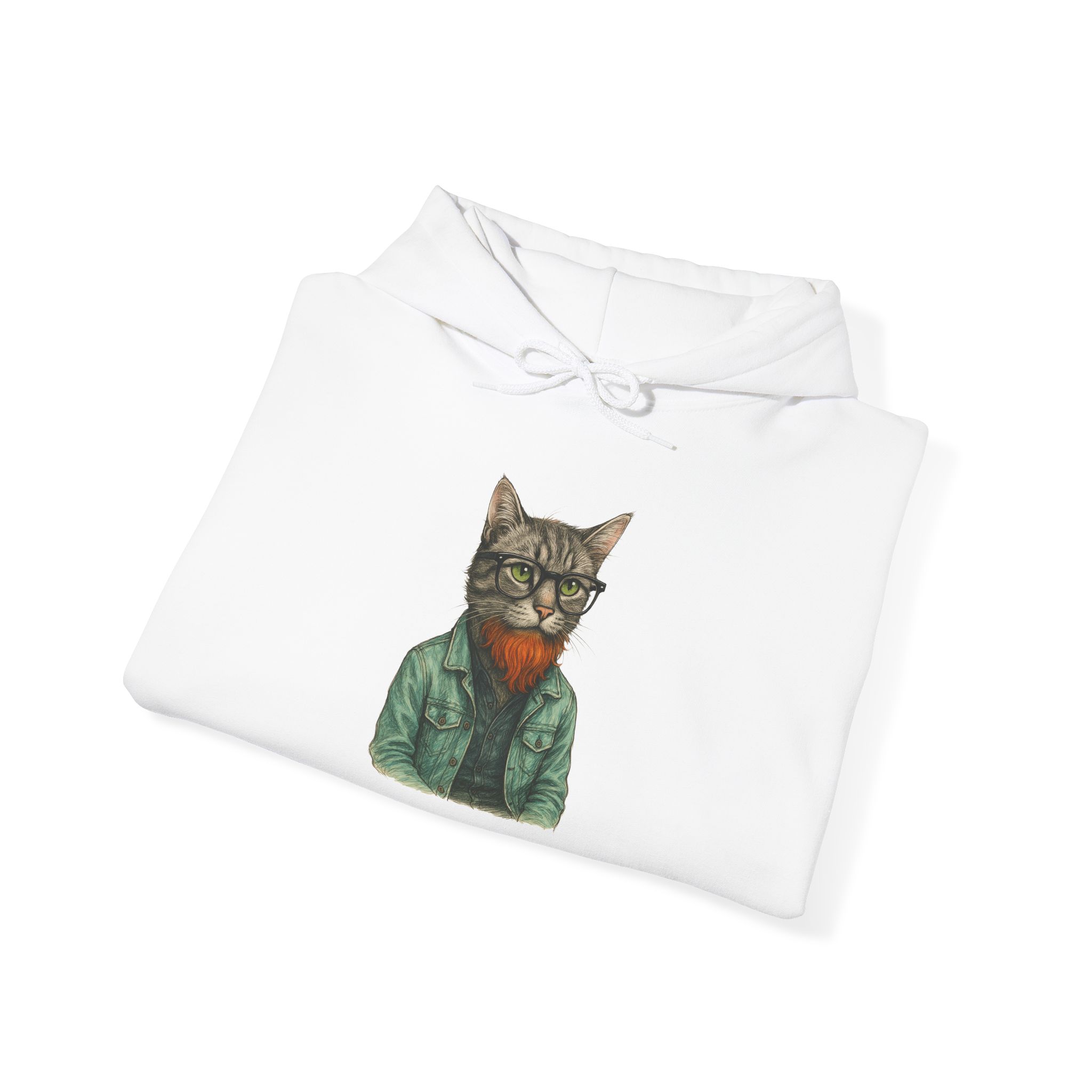 Hipster Cat Hoodie – Kitty Hoodie – Boho Cat sweatshirt hipster print - Image 3