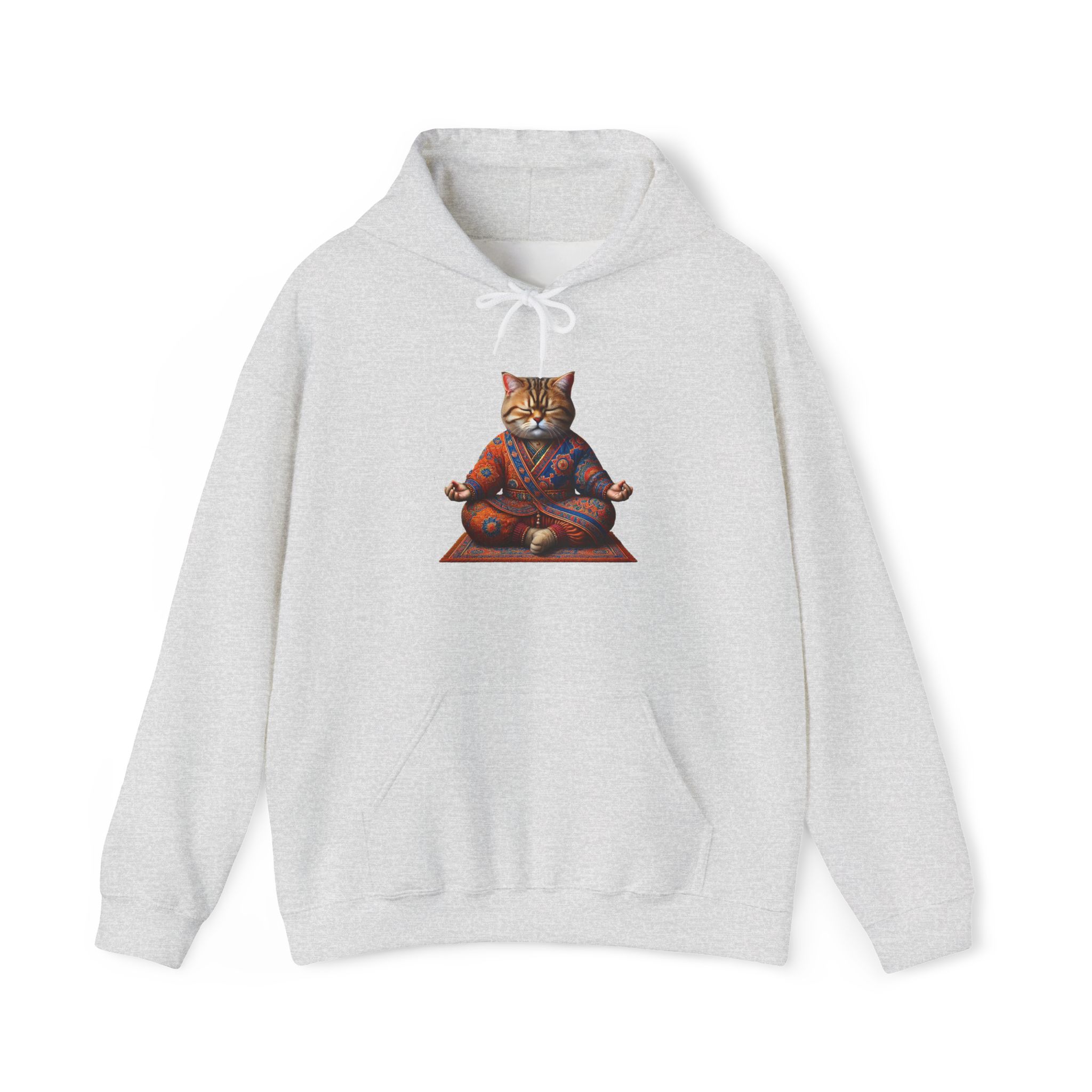 Cat Meditation Hoodie – Boho Cat Hoodie – Kitty Yoga Hoodie spiritual print - Image 6
