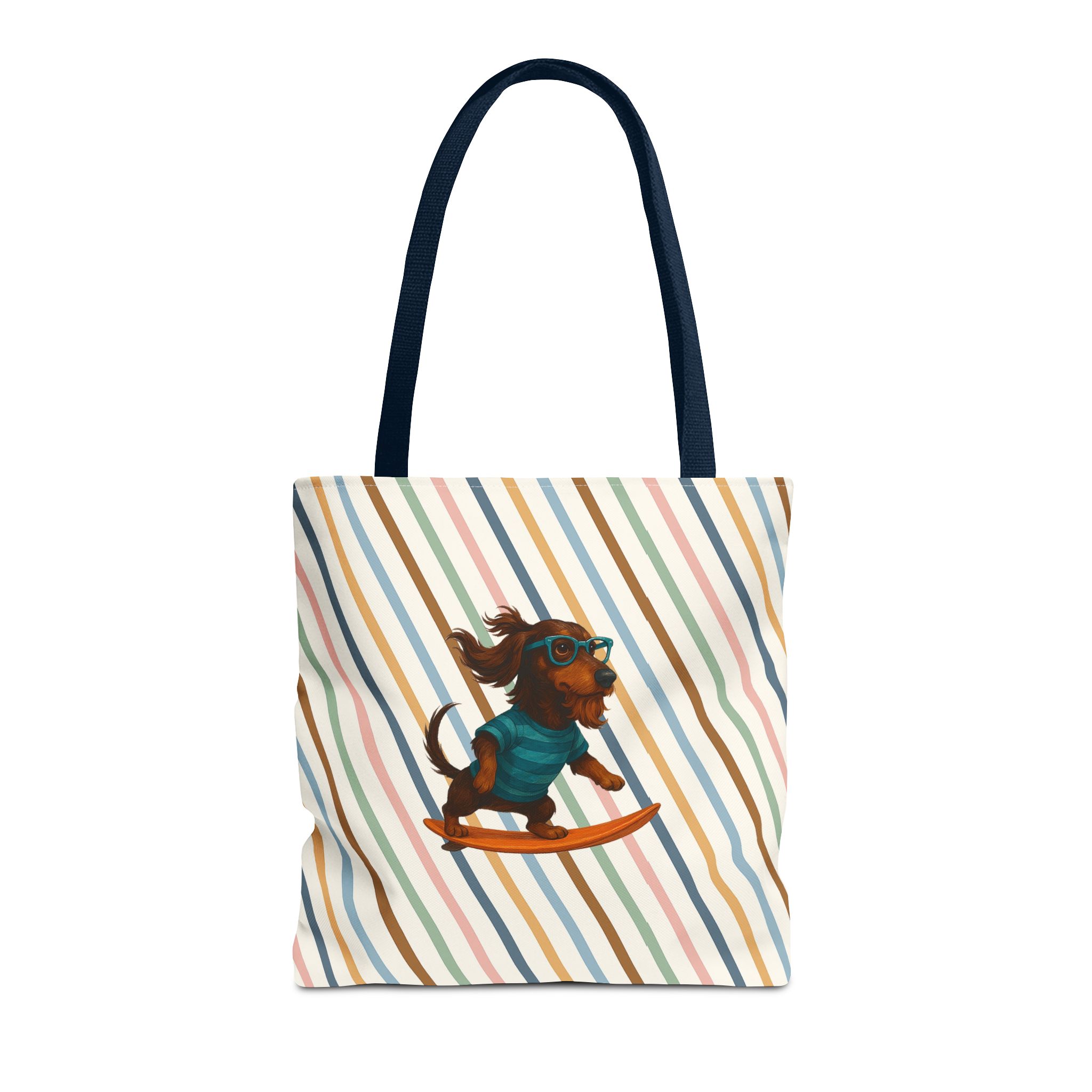 Cool canvas tote bag Dog Surfer tote bag dachshund lover gift shoulder bag surf handbag – Image 27