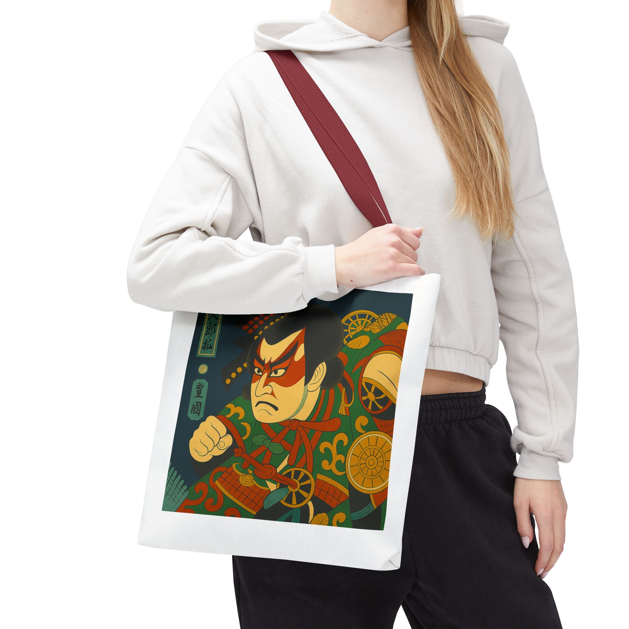 Vintage Japanese art tote bag canvas bag inspired by Japan and ukiyo – Image 10