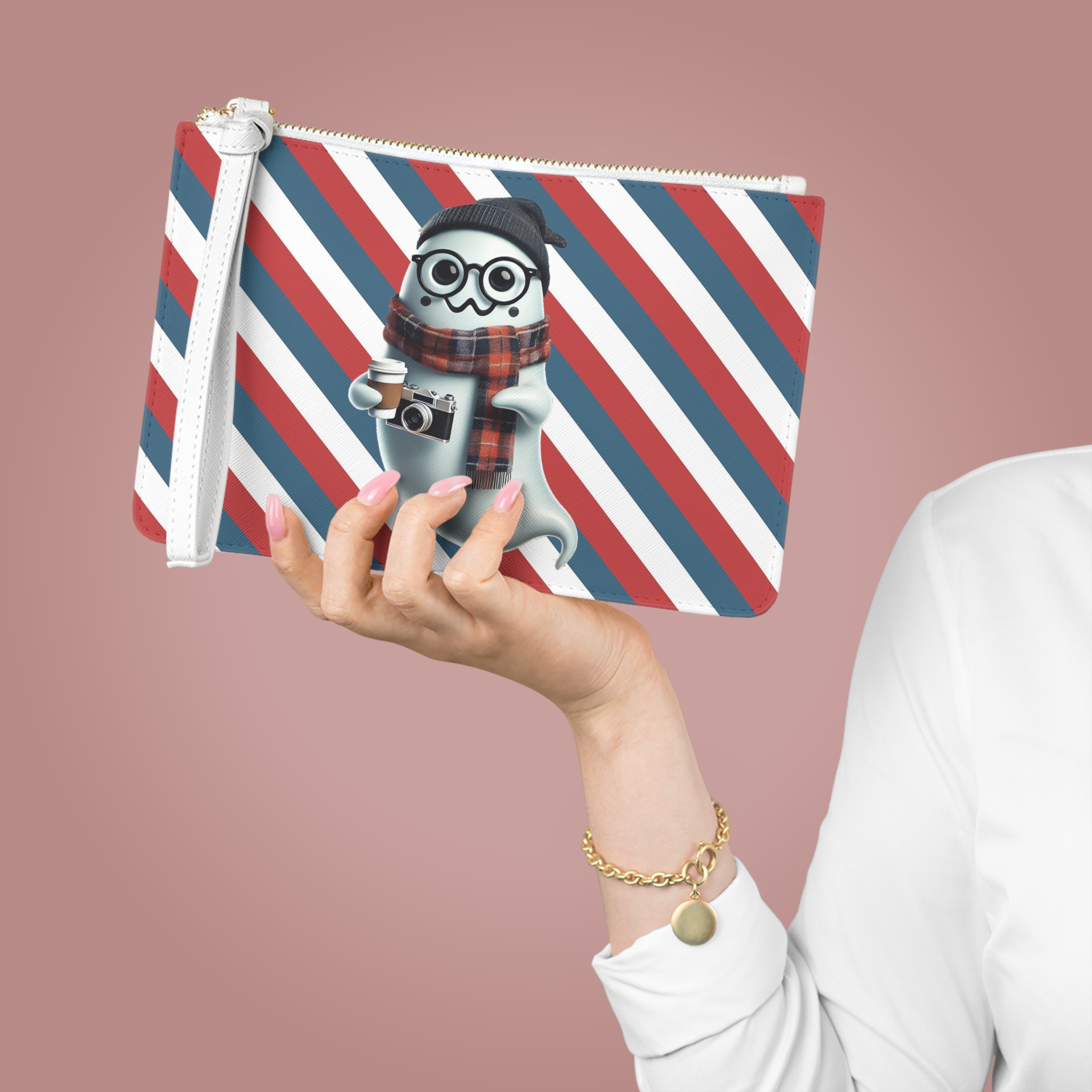 Funny clutch bag Surf Clutch bag ghost Surfer purse cool cothing gift retro purse unique evening bag