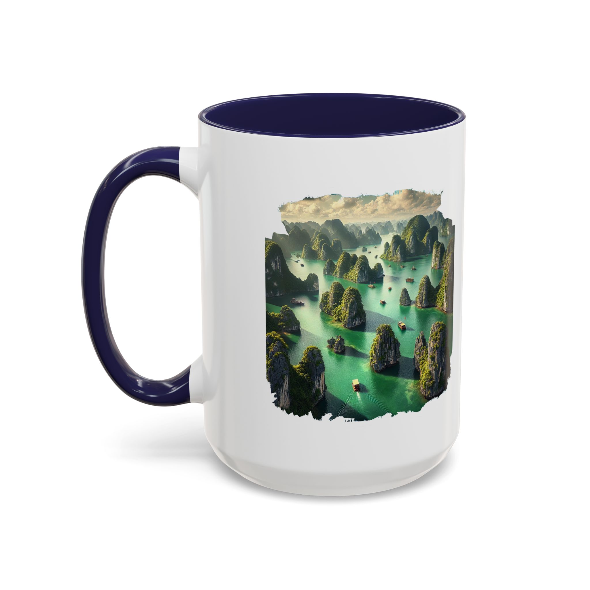 Boho mug landscape vietnam boho office mug ha long bay print nature cool gift coffee lover tea accessory unique cup – Image 26