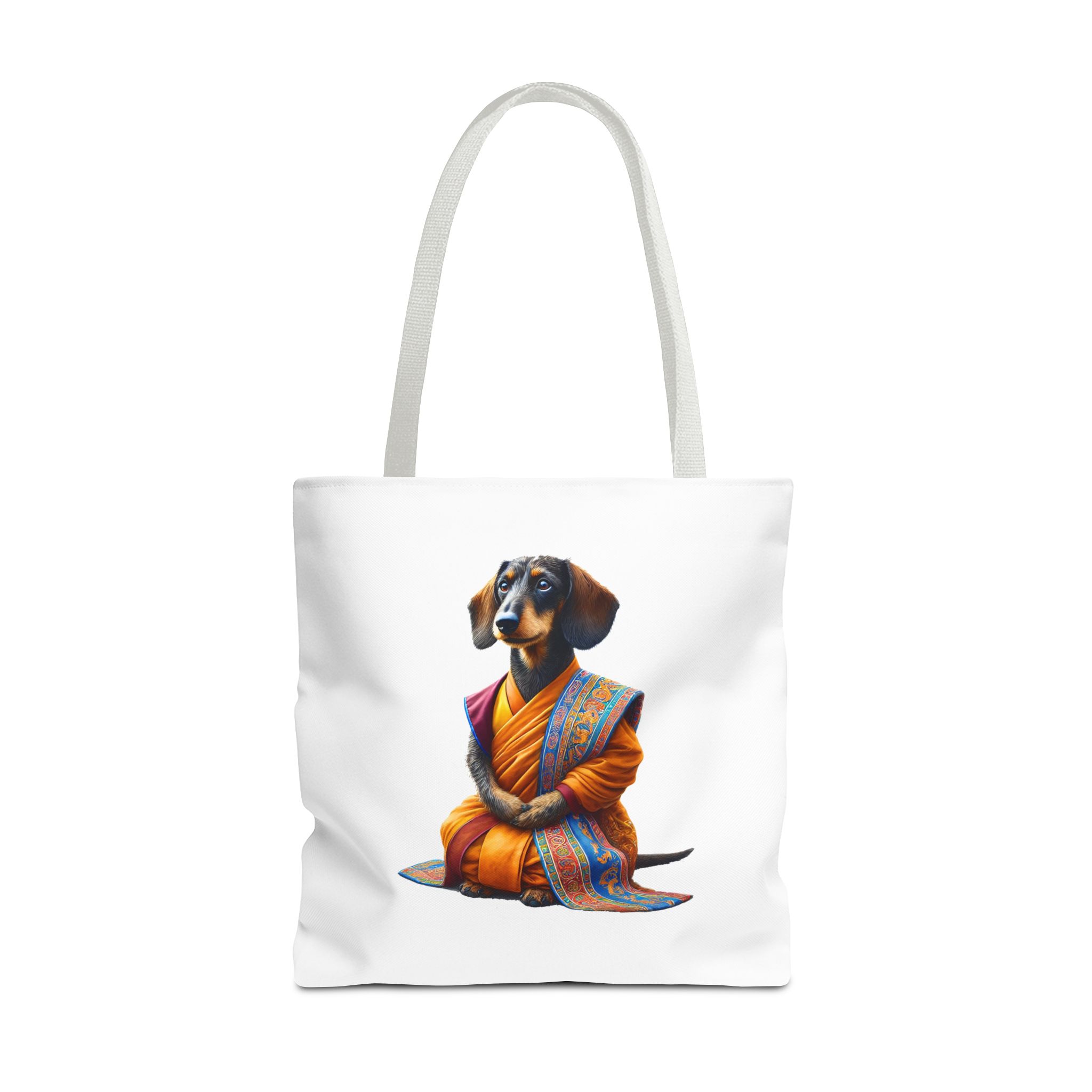 Meditation canvas tote bag Dog cute tote bag mindfulness design Dog funny gift colourful shoulder bag puppy purse – Image 17